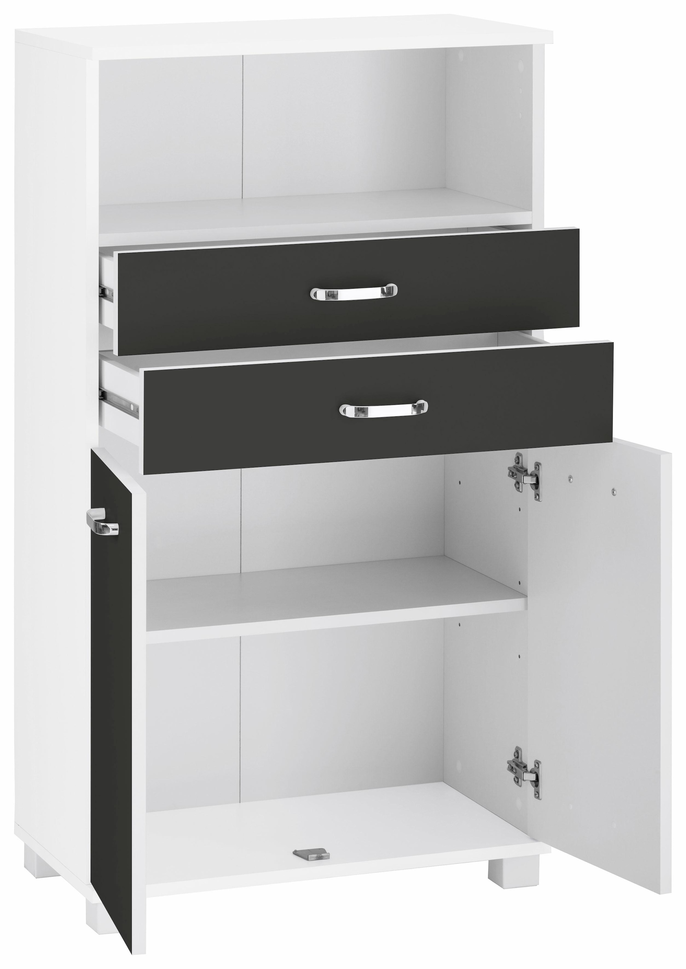 Schildmeyer Midischrank »Colli«, Breite 60 cm, Badezimmerschrank mit Metallgriffen, Ablageboden