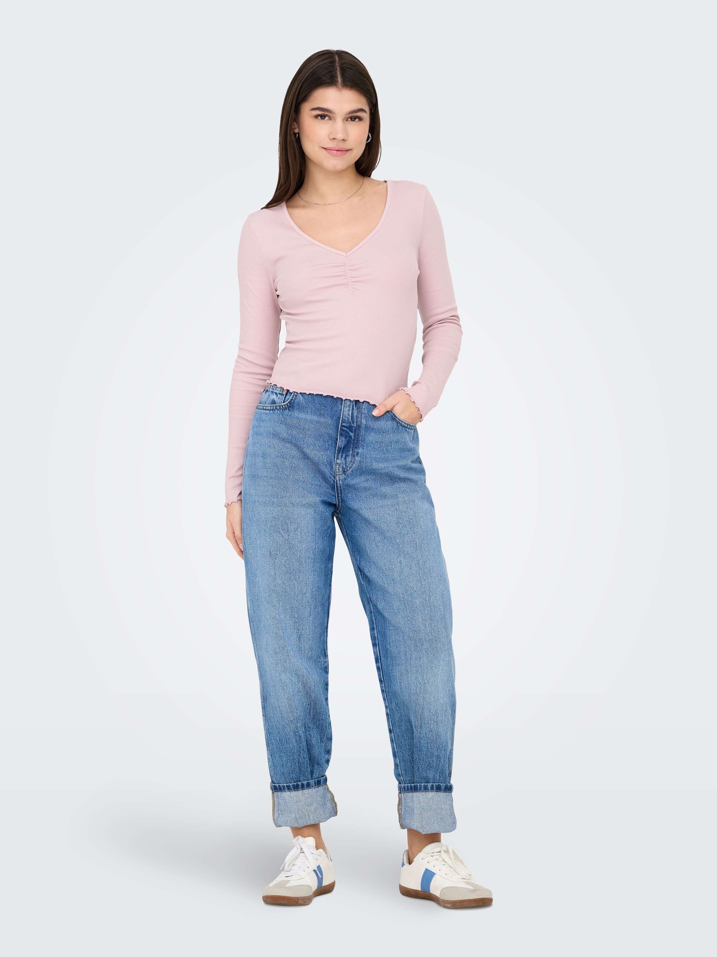 ONLY Langarmshirt »ONLBETTY L/S V-NECK TOP CC JRS«