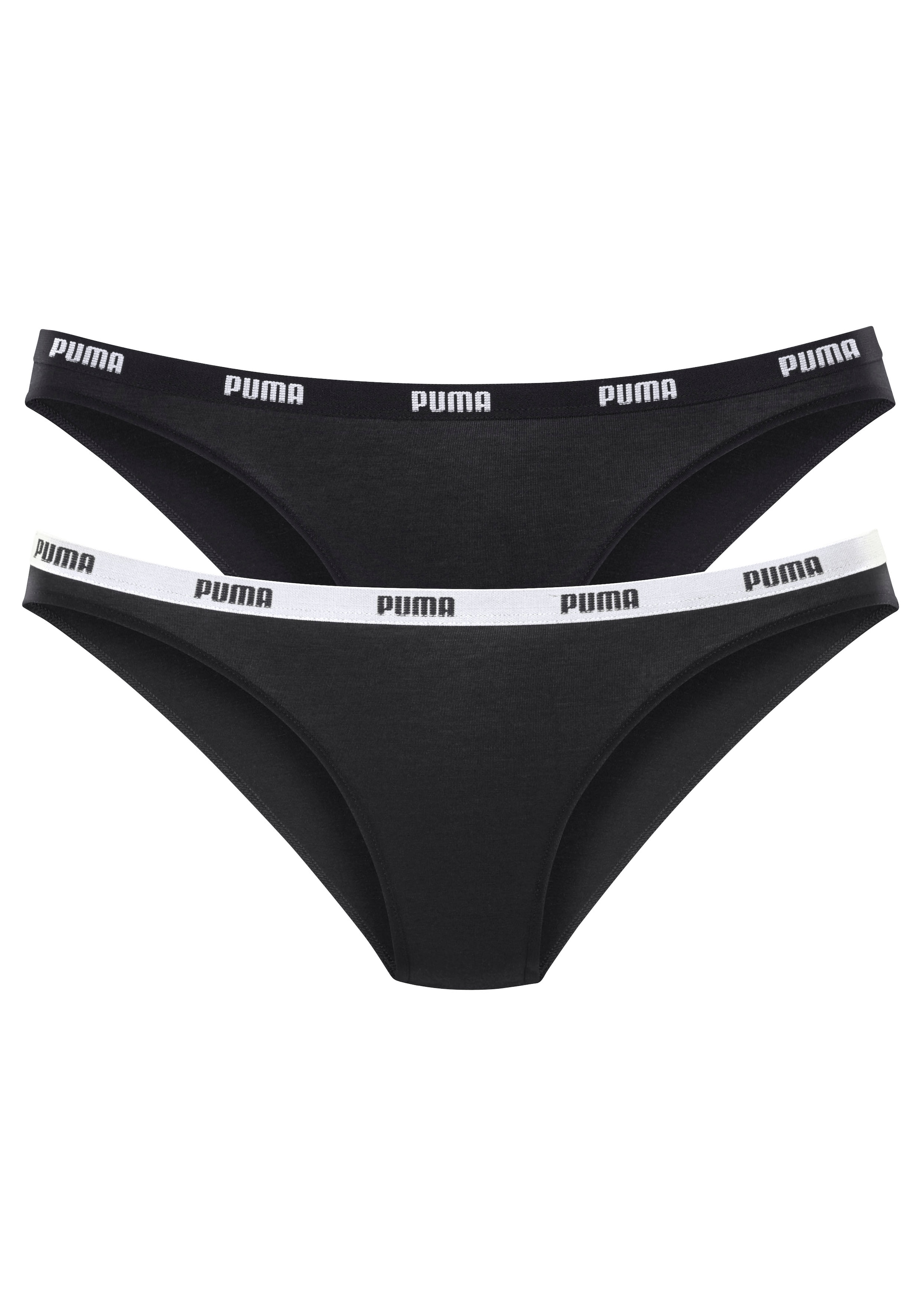PUMA Bikinislip "Iconic" Packung, 2er-Pack, mit schmalem Logo-Webbündchen günstig online kaufen