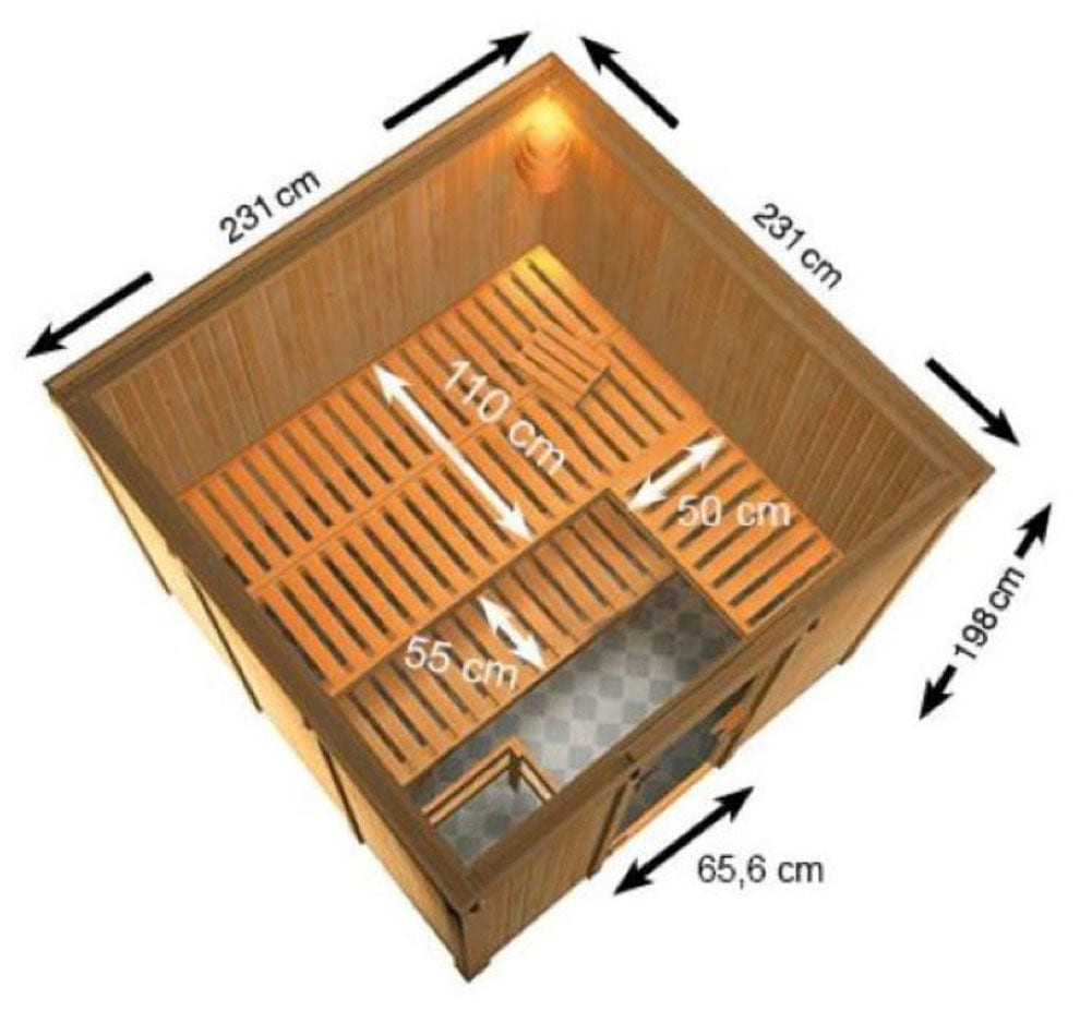 Karibu Sauna »Arnika (Fronteinstieg)«, inklusive Ofenschutzgitter und Tür
