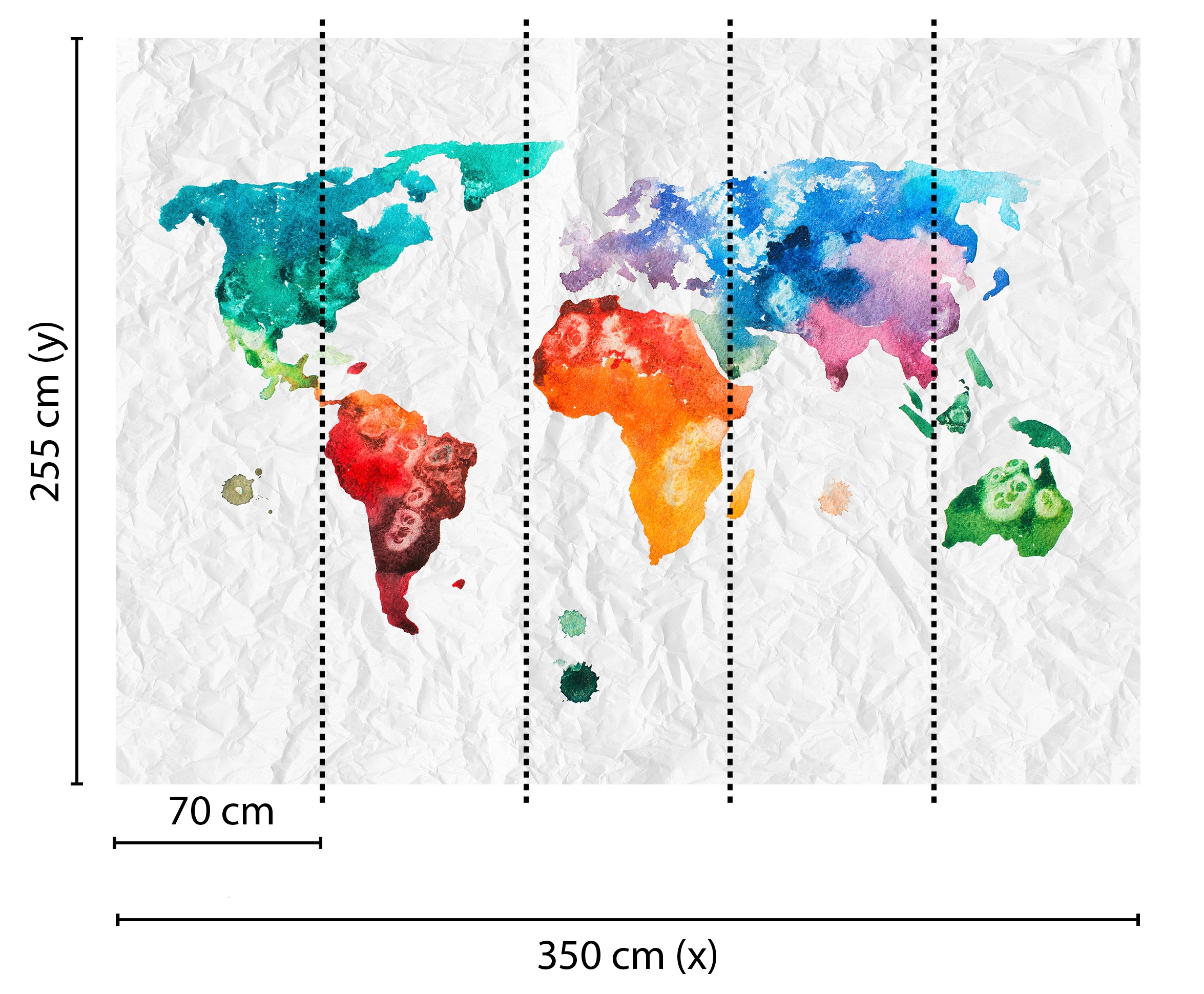 living walls Fototapete »Designwalls Colourful World 2« glatt Vlies, Wand, Schräge, Decke