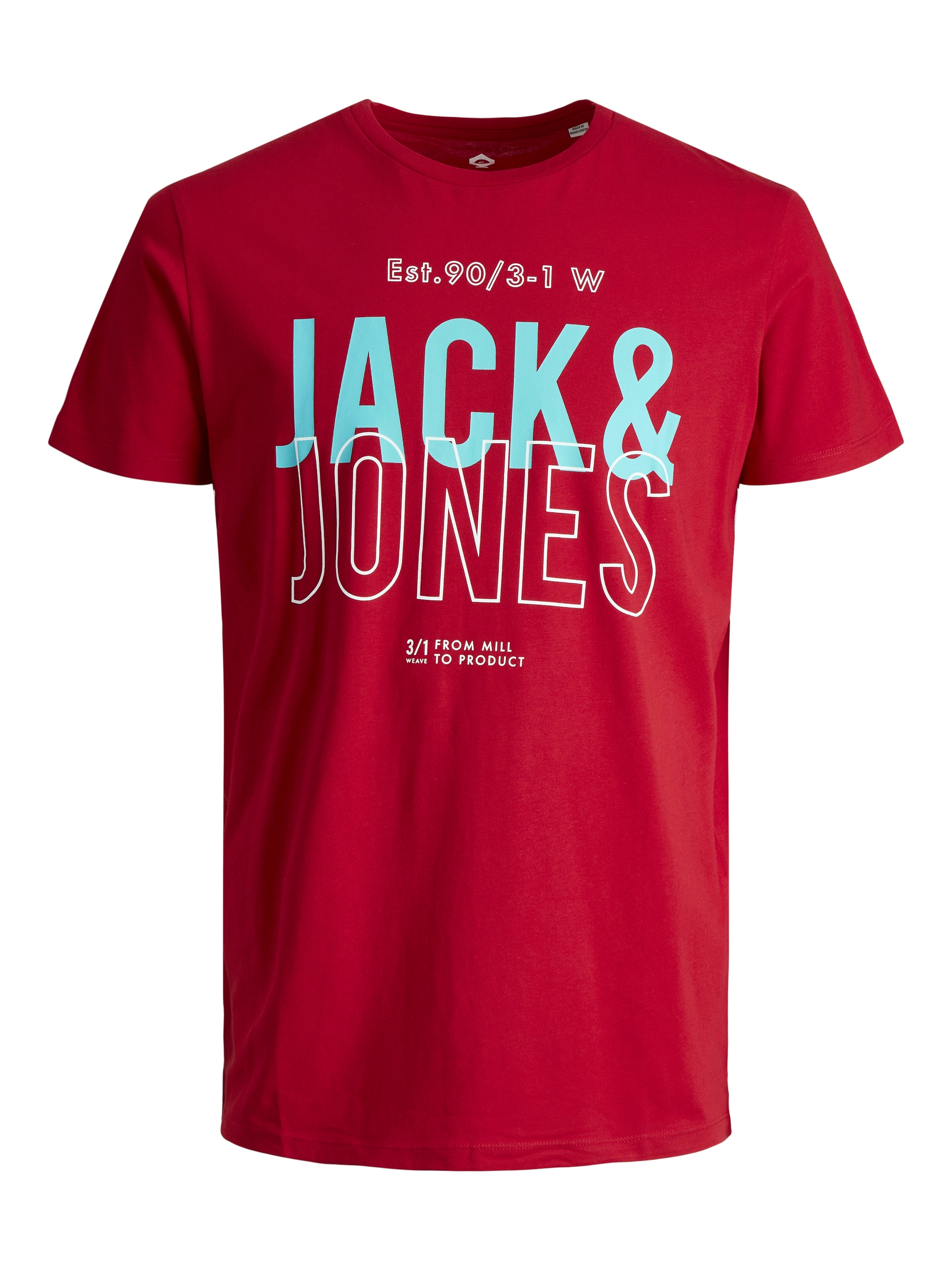 Jack & Jones T-Shirt »JCOKOMPO Kurzarm-Design mit Print und optimaler Passform« Print, modisch, regular fit, Baumwolle, Rundhals