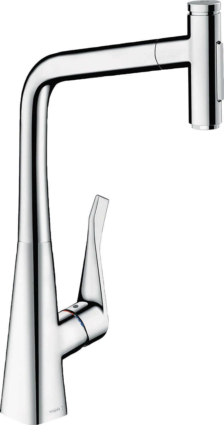 hansgrohe Küchenarmatur "Metris Select M73", 320 Ausziehbrause 2 Strahlarten, chrom