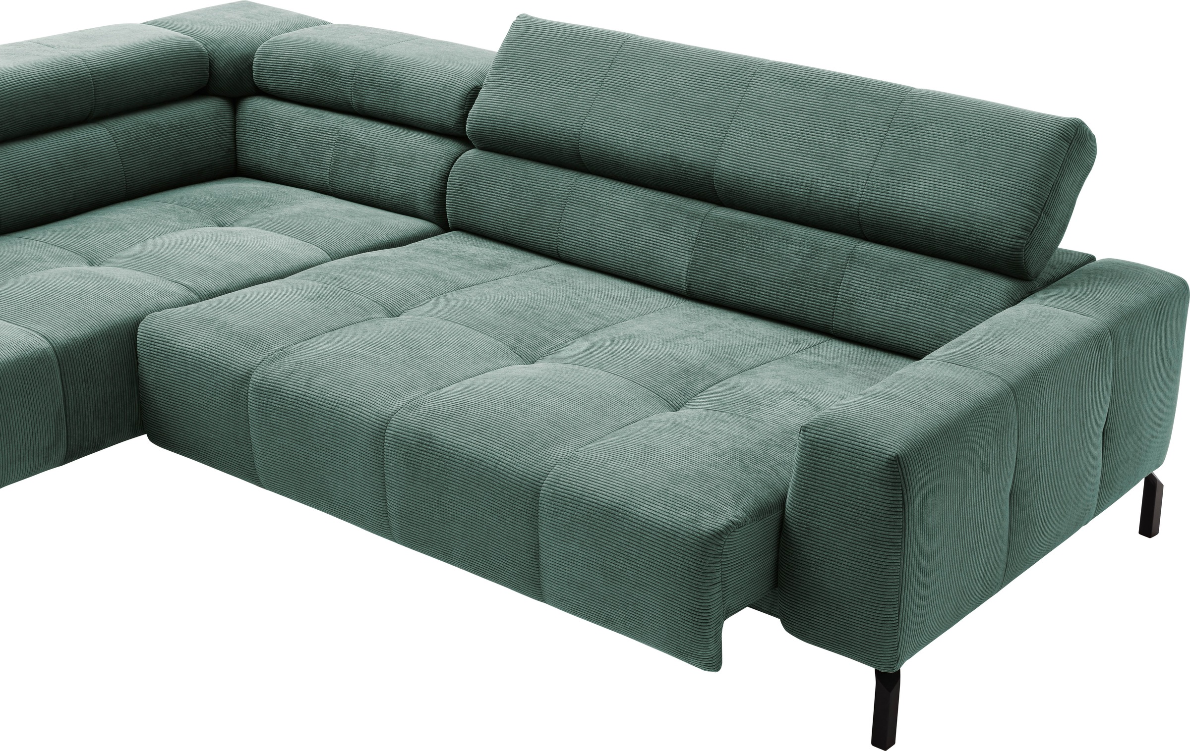 Places of Style Ecksofa »Cleveland, L-Form, incl. Kopfteilverstellung, Breite 276 cm«, wahlweise elektrischer Sitzvorzug