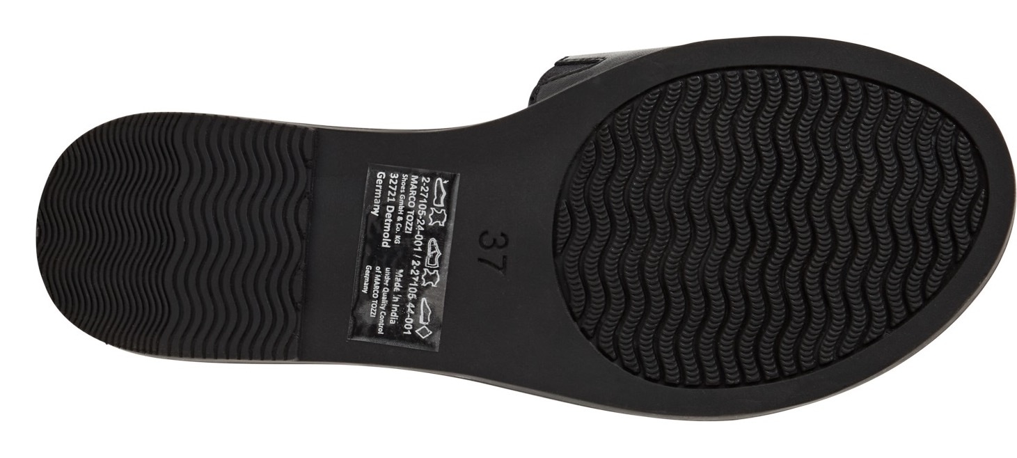 MARCO TOZZI Pantolette, Flats, Sommerschuh mit edlem Schmuckelement