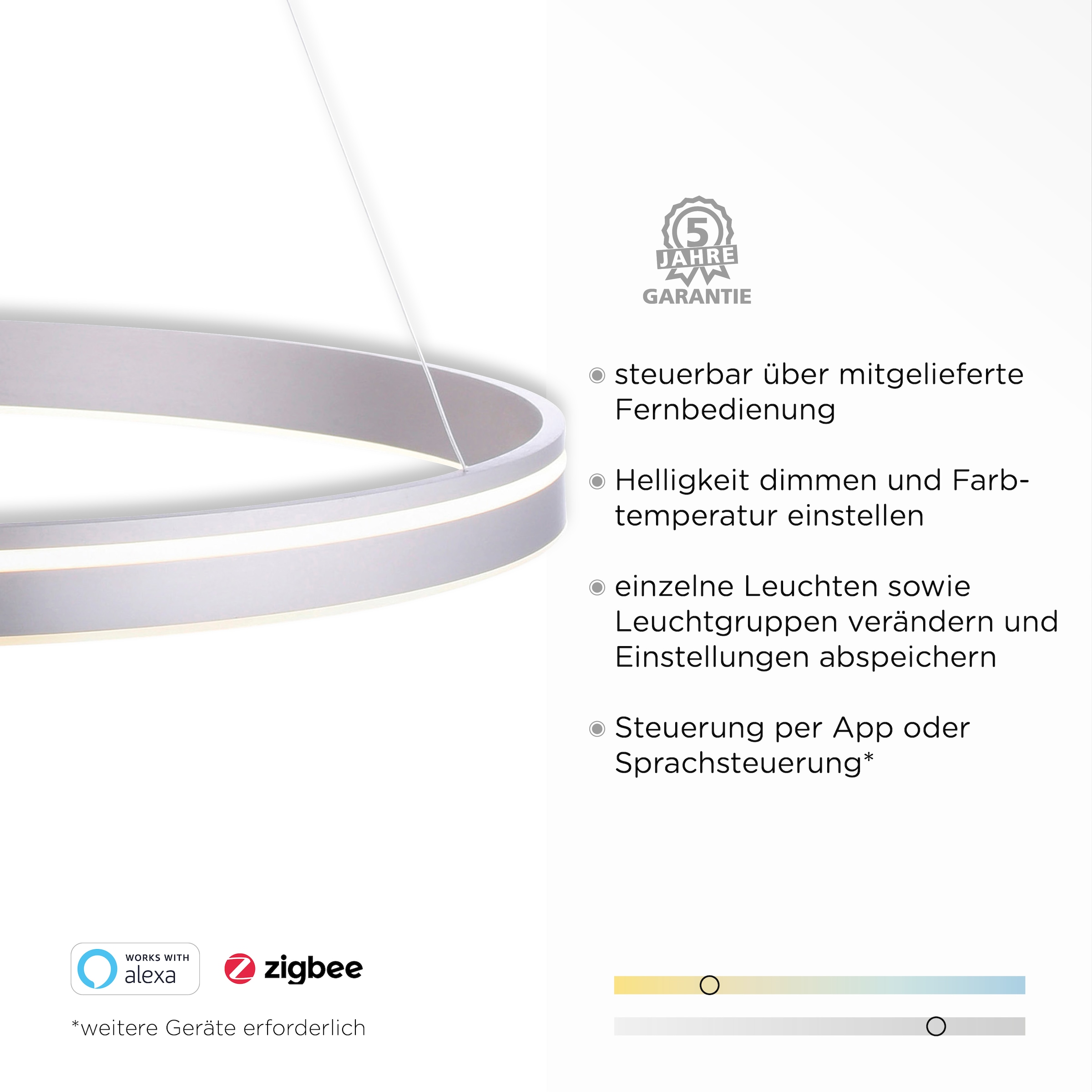Neuhaus Q SMART HOME LIGHTS LED Pendelleuchte »Q-VITO« LED-Board 1 Stk. warmweiß - kaltweiß