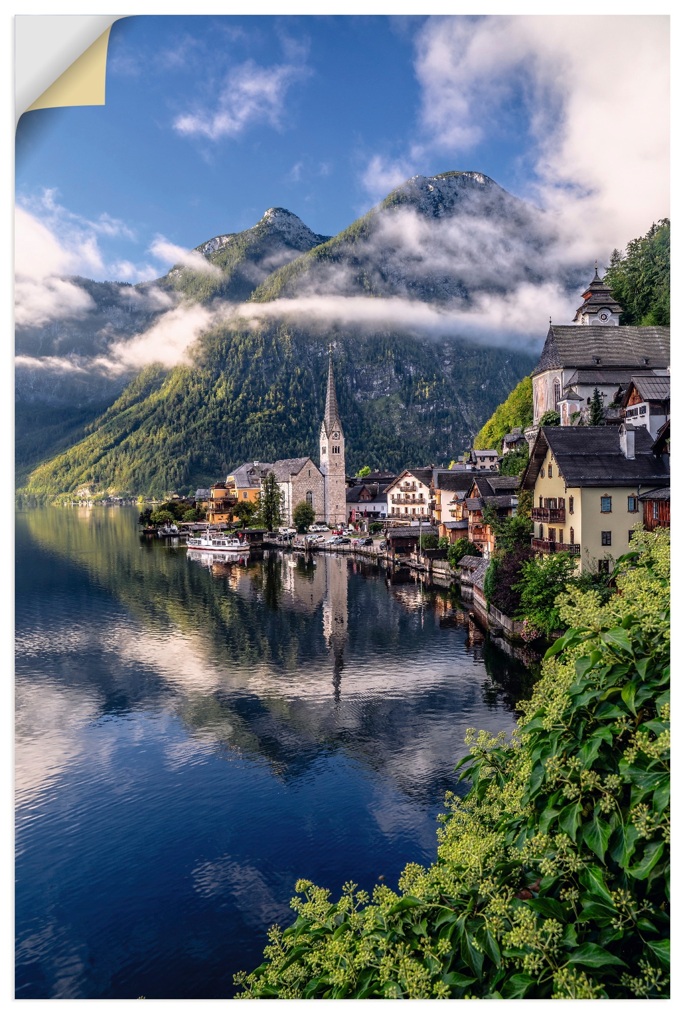 Wandbild ARTLAND "Sommer in Hallstatt im Salzkammergut", farbe bild(er): blau, B:80cm H:120cm, Bilder, als Alubild, Leinwandbild, Poster, Wandaufkleber in verschied. Größen