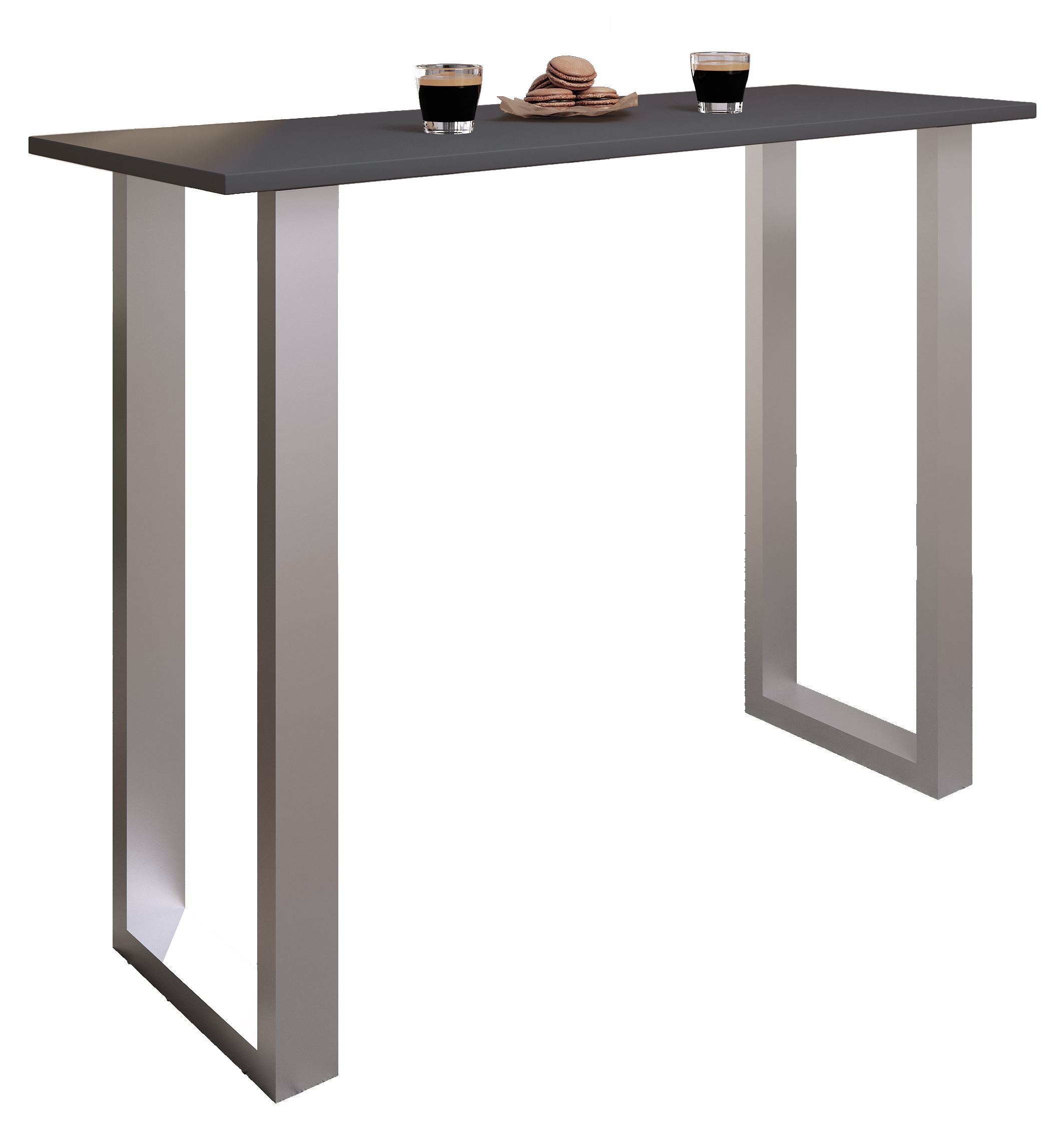 Bartisch VCM "Holz Bartisch Stehtisch Tisch Tresen Xona 140x50", schwarz (silber, anthrazit), B:140cm T:50cm, Tische, Bartisch