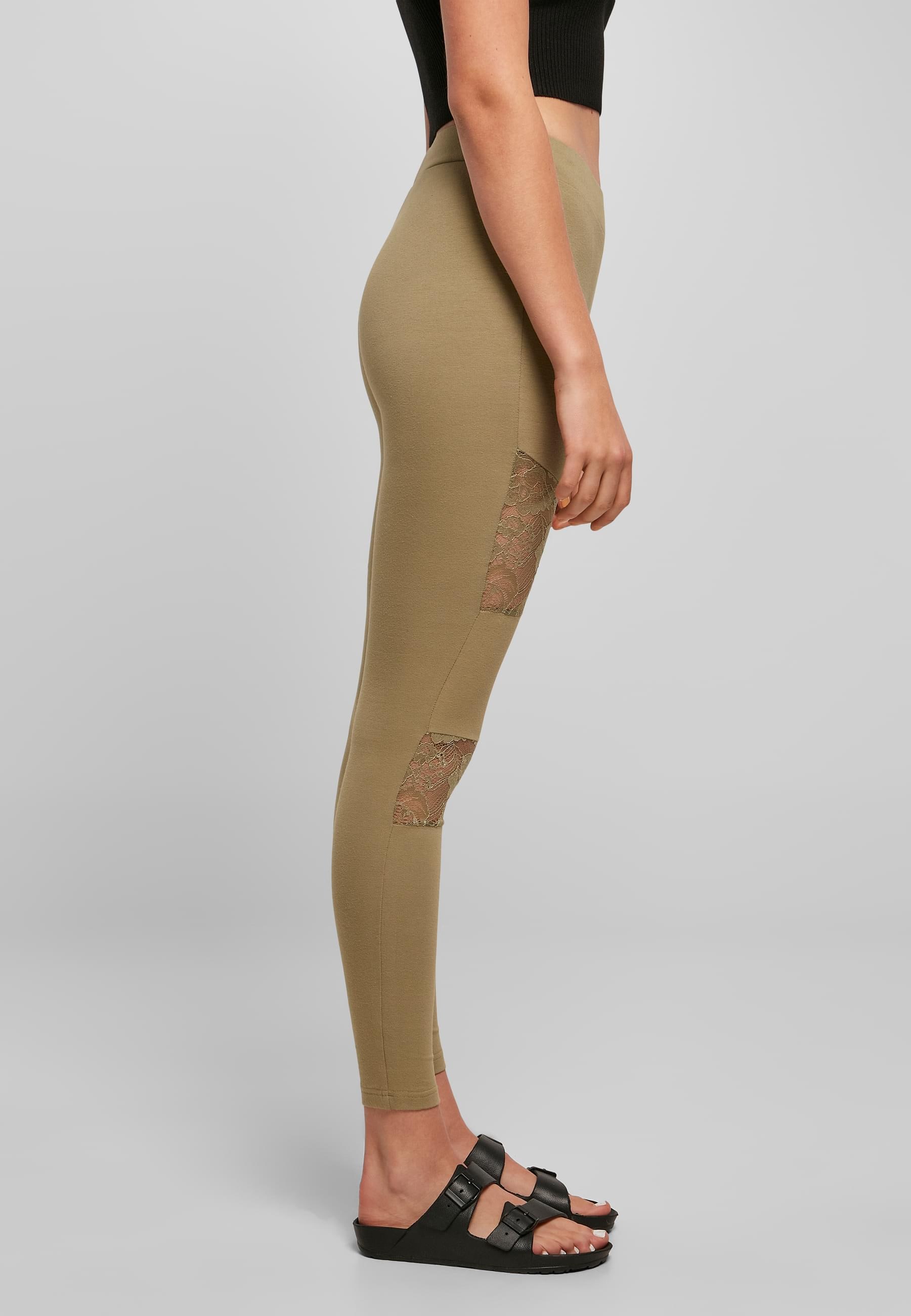 URBAN CLASSICS Leggings »Urban Classics Damen Ladies Laces Inset Leggings«, (1 tlg.)
