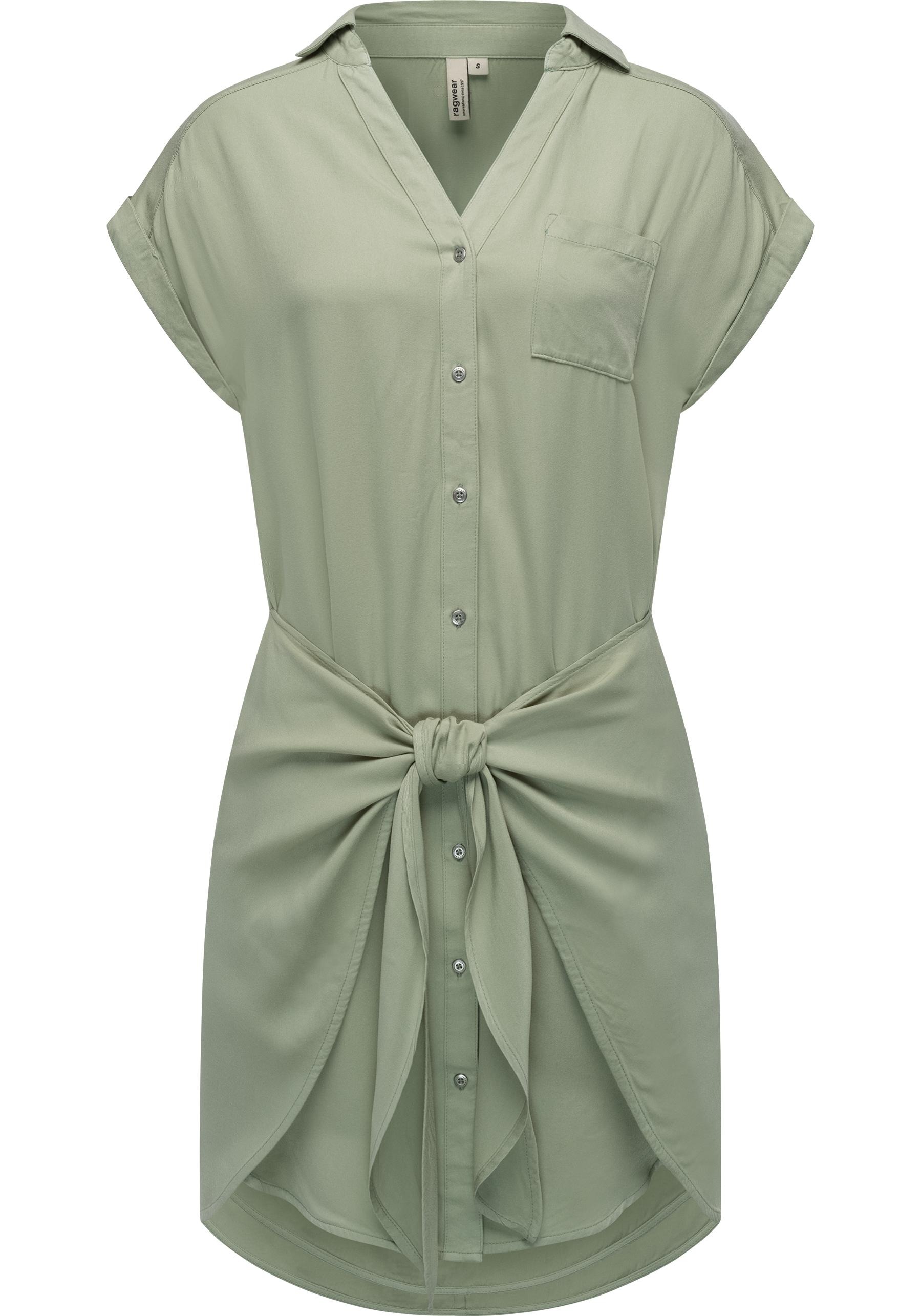 Ragwear Blusenkleid "Bahaya" Brusttasche stylisches Damen Sommerkleid mit Bindeband