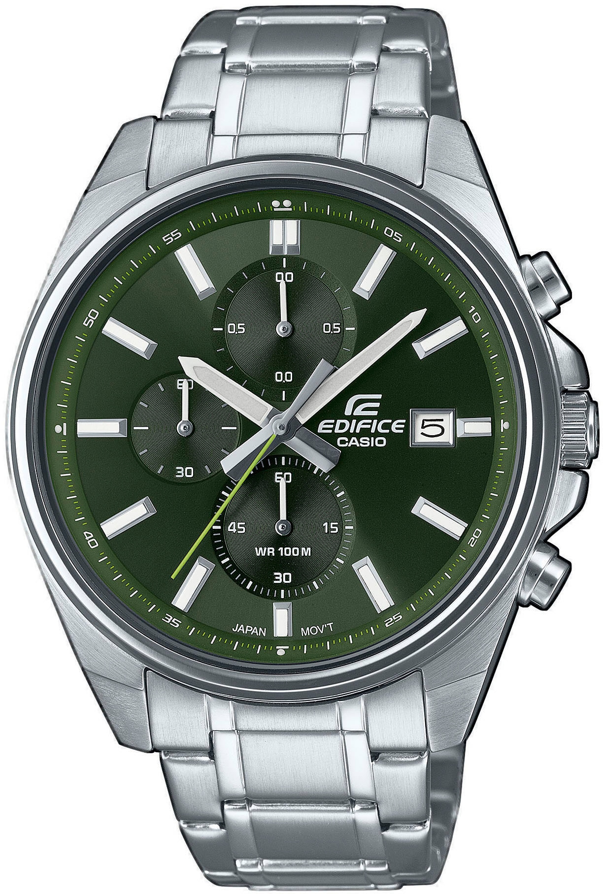 CASIO EDIFICE Chronograph, Quarzuhr, Armbanduhr,Herrenuhr, Edelstahlarmband,bis 10bar wasserdicht