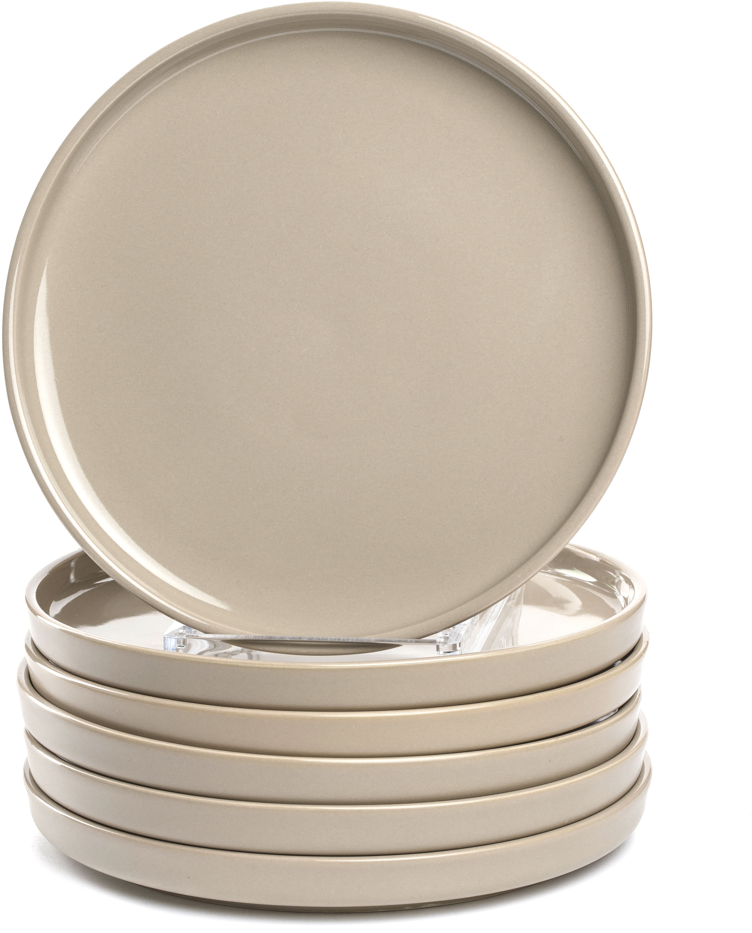 LEONARDO Teller-Set "Speiseteller ROMA, Keramikteller, ca. 22 cm, 6-teilig", 6 Stk., beige, Geschirr-Sets, Geschirr-Set, Service,