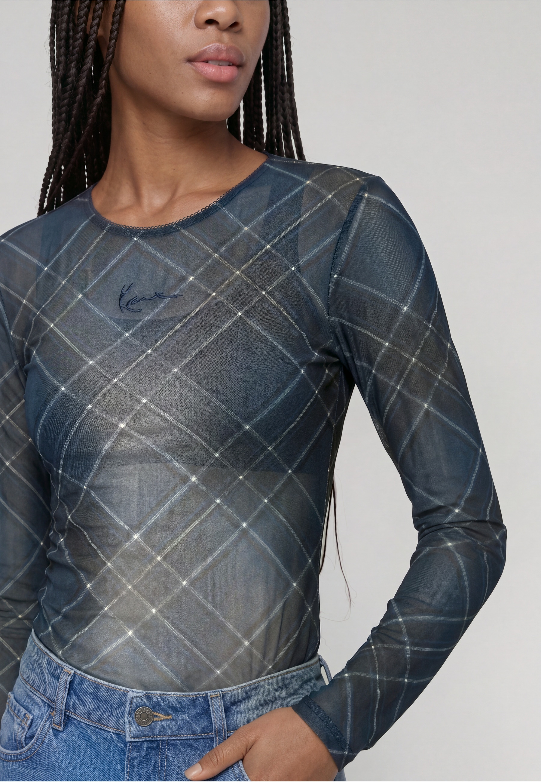 Karl Kani Langarmshirt »Karl Kani Signature Check Mesh Longsleeve« 1