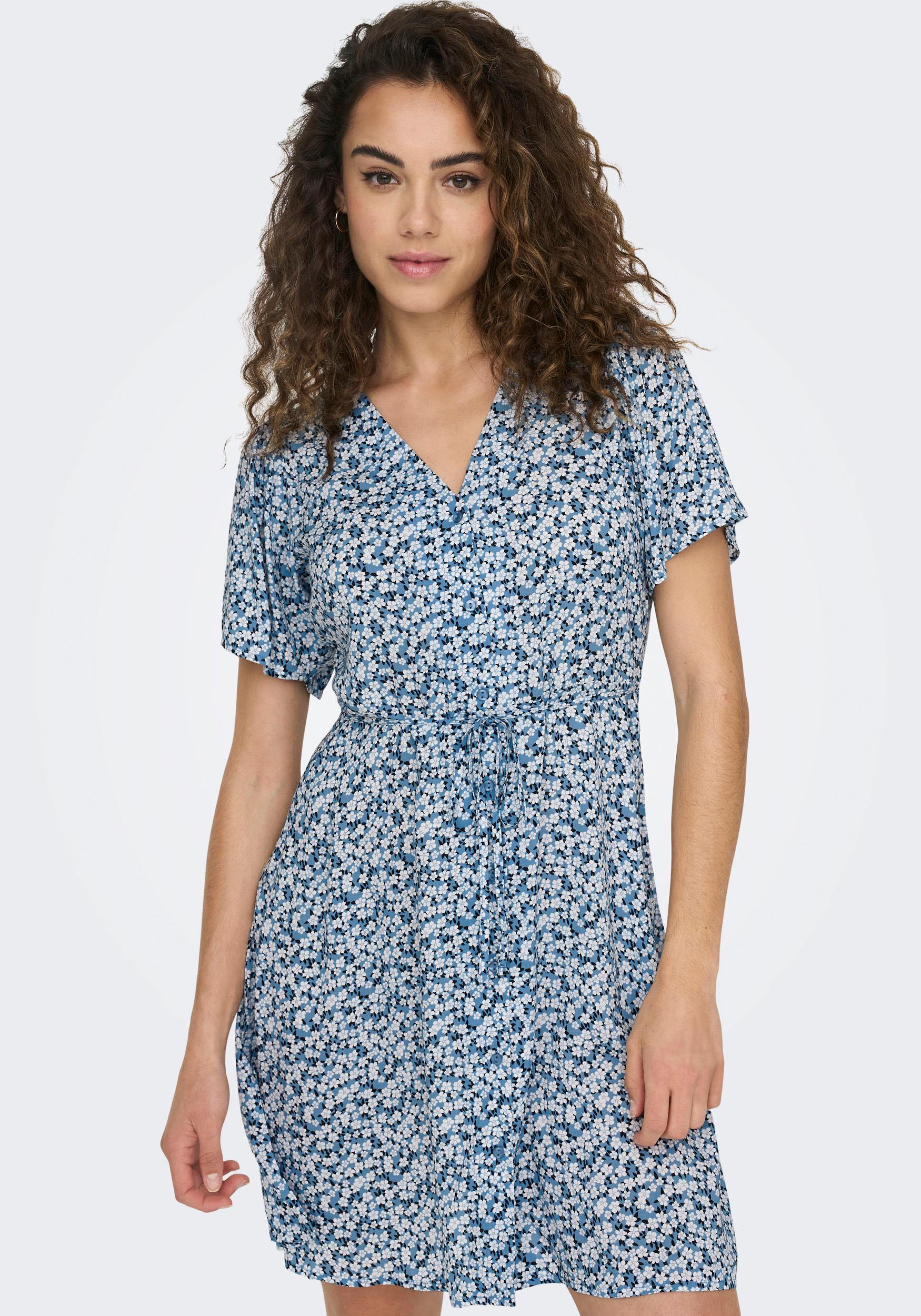 ONLY Minikleid "ONLEVIDA S/S SHORT DRESS WVN NOOS" Viskose, regular fit, V- günstig online kaufen