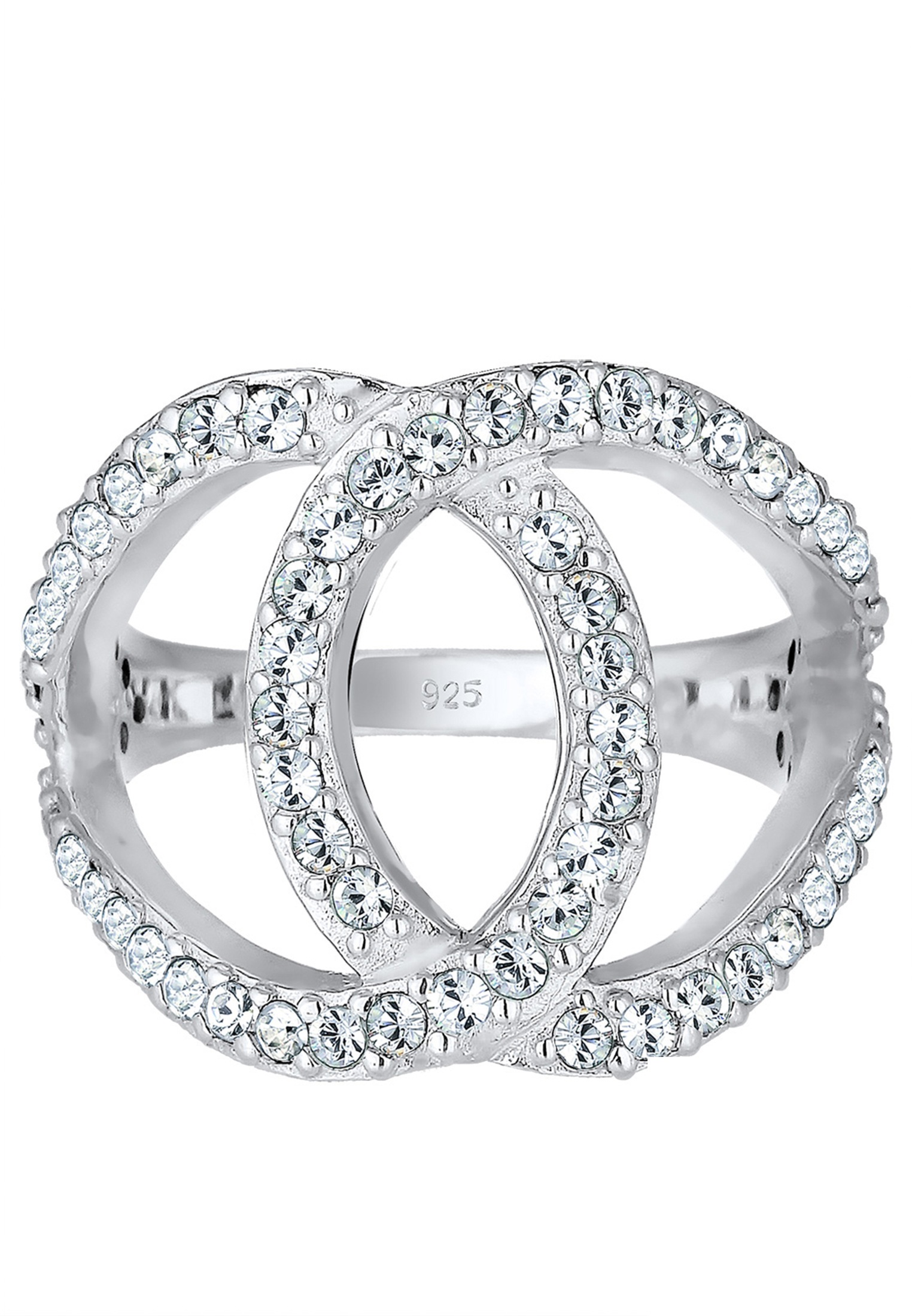 Elli Fingerring »Love Knots Kristalle 925 Silber«
