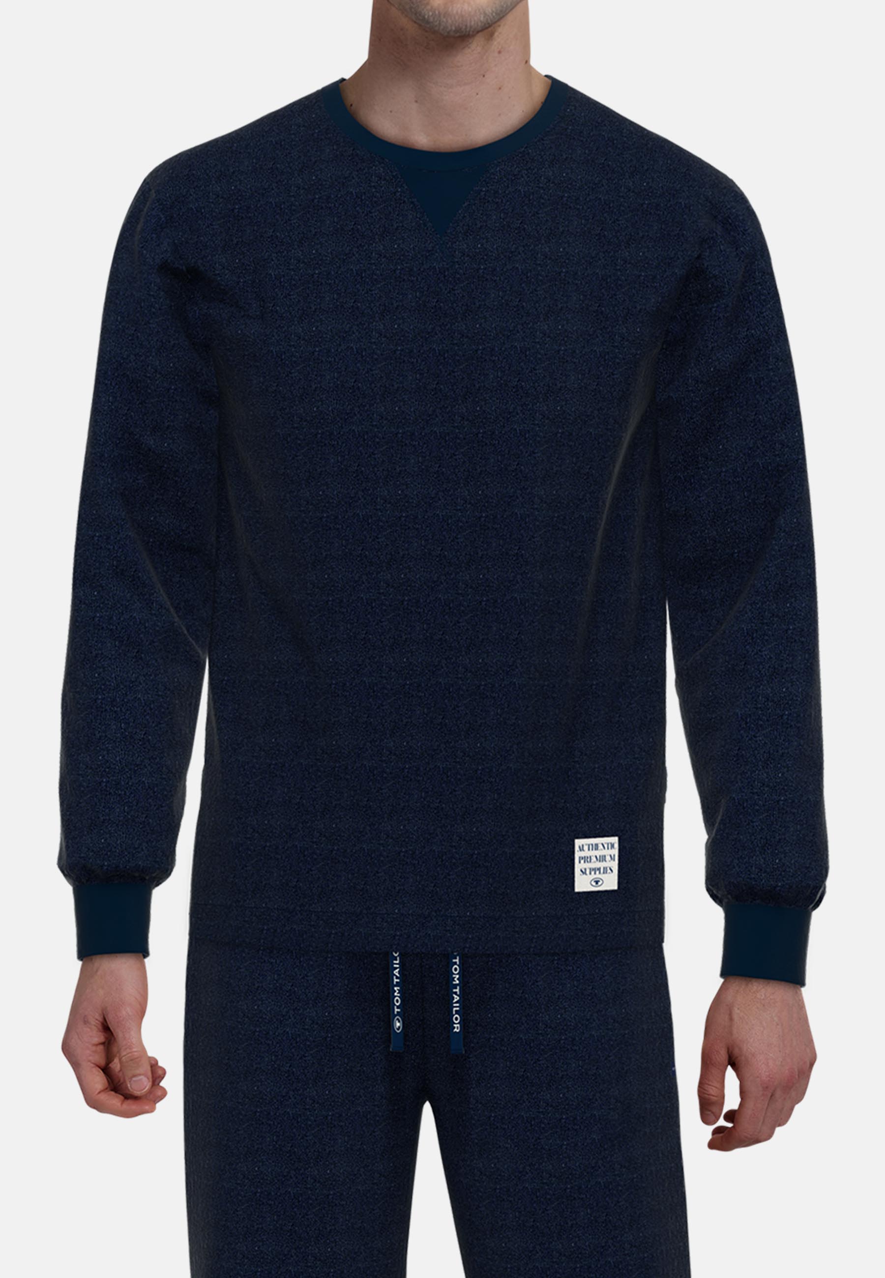 Thumbnail - TOM TAILOR Schlafanzug "Rhodos" 2 tlg. Langarm, lange Hose, Rundhalsausschnitt, basic, Baumwollmix