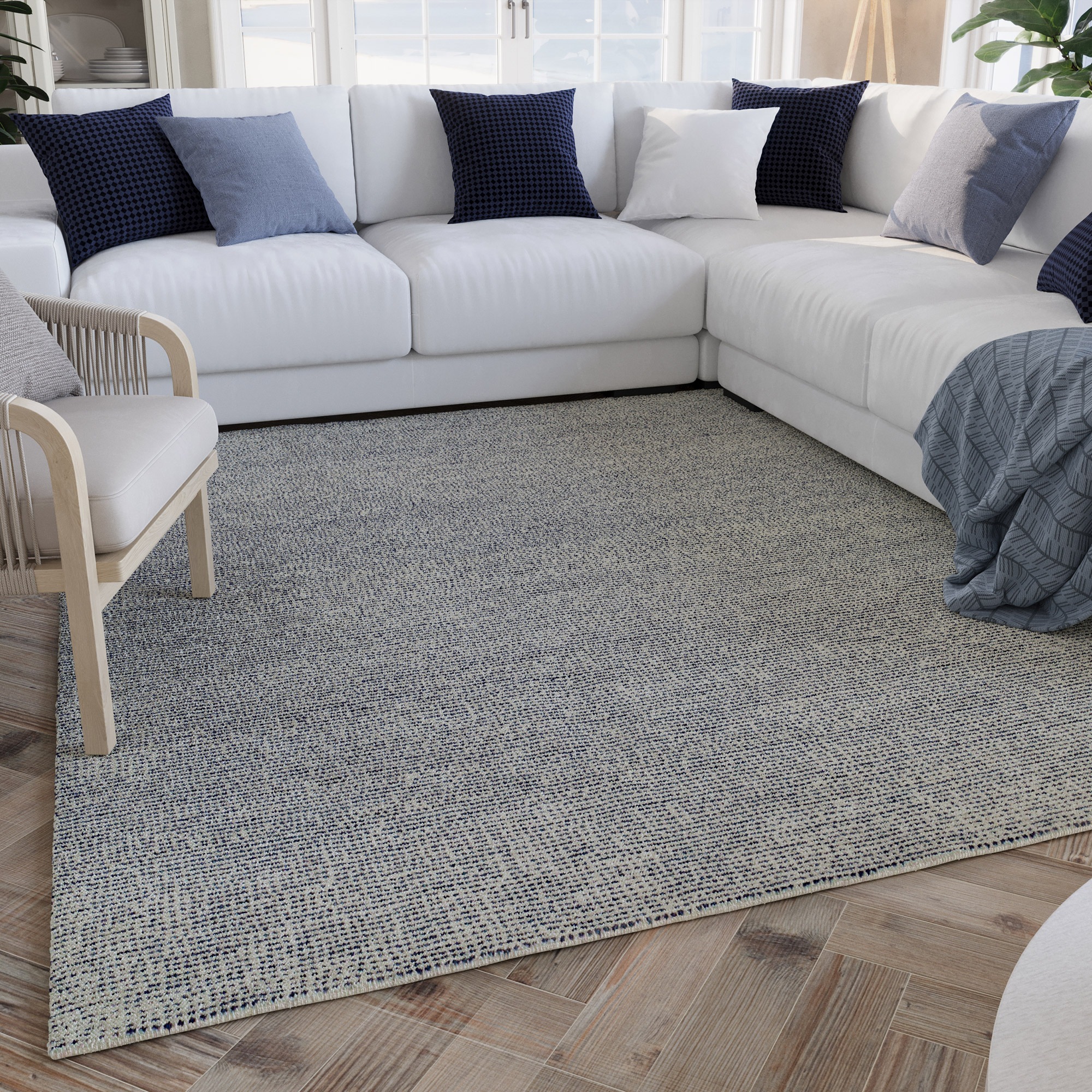Wecon home Teppich »Hamptons THIRTYTWO«, rechteckig, 15 mm Höhe, Läufer, Kurzflor, Wohnzimmer, Schlafzimmer, elegant, robust, Linien