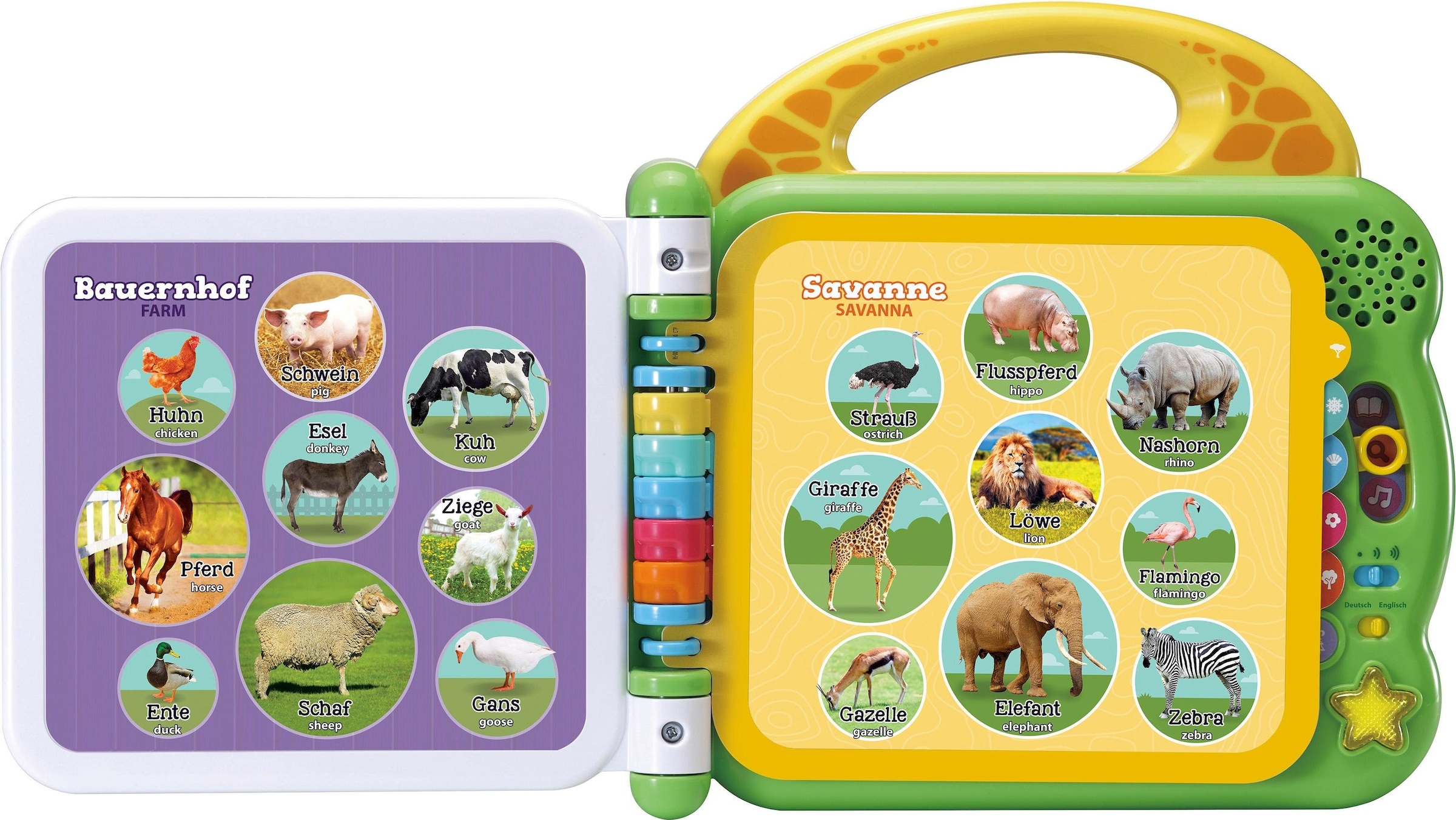 Vtech® Buch »VTechBaby, Mein 100-Wörter-Buch: Tiere, grün«, mit Licht und Sound