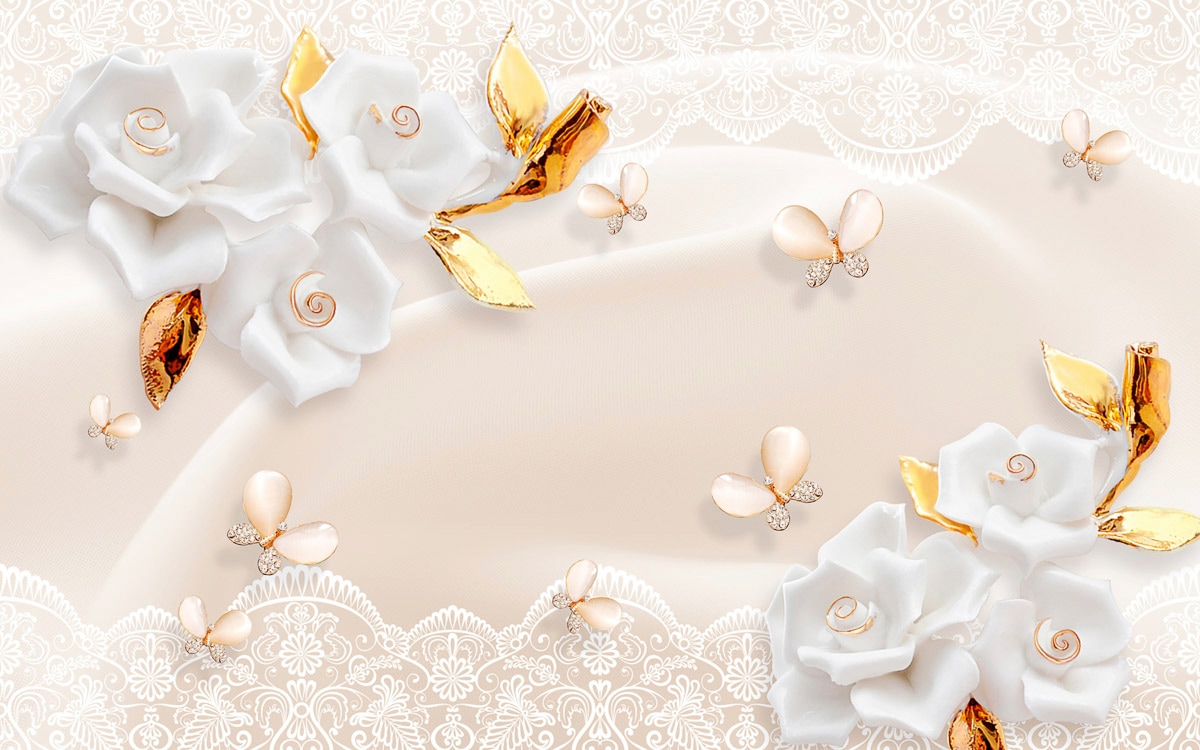 Papermoon Fototapete »Muster mit Blumen«