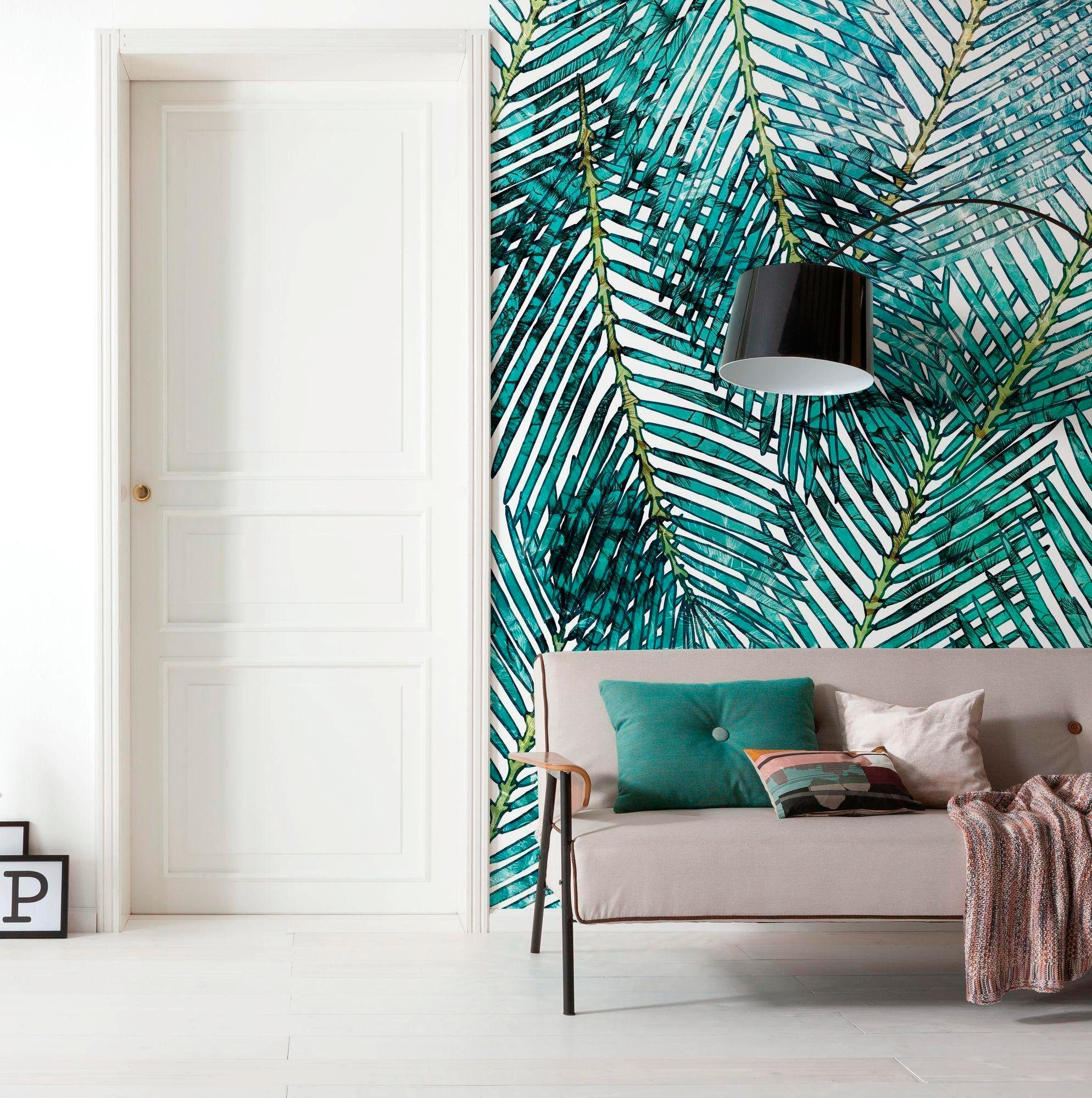 Komar Vliestapete »Digitaldruck Vlies - Palm Canopy - Größe 200 x 250 cm«, bedruckt, Wohnzimmer, Schlafzimmer