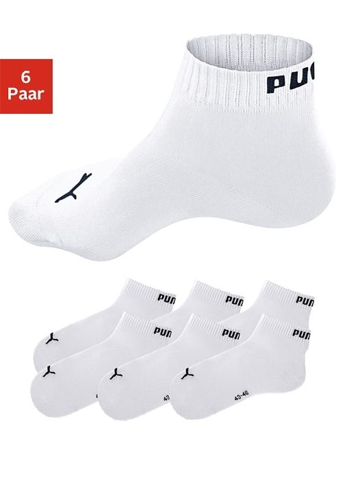 PUMA Kurzsocken, (6 Paar), mit Rippbündchen