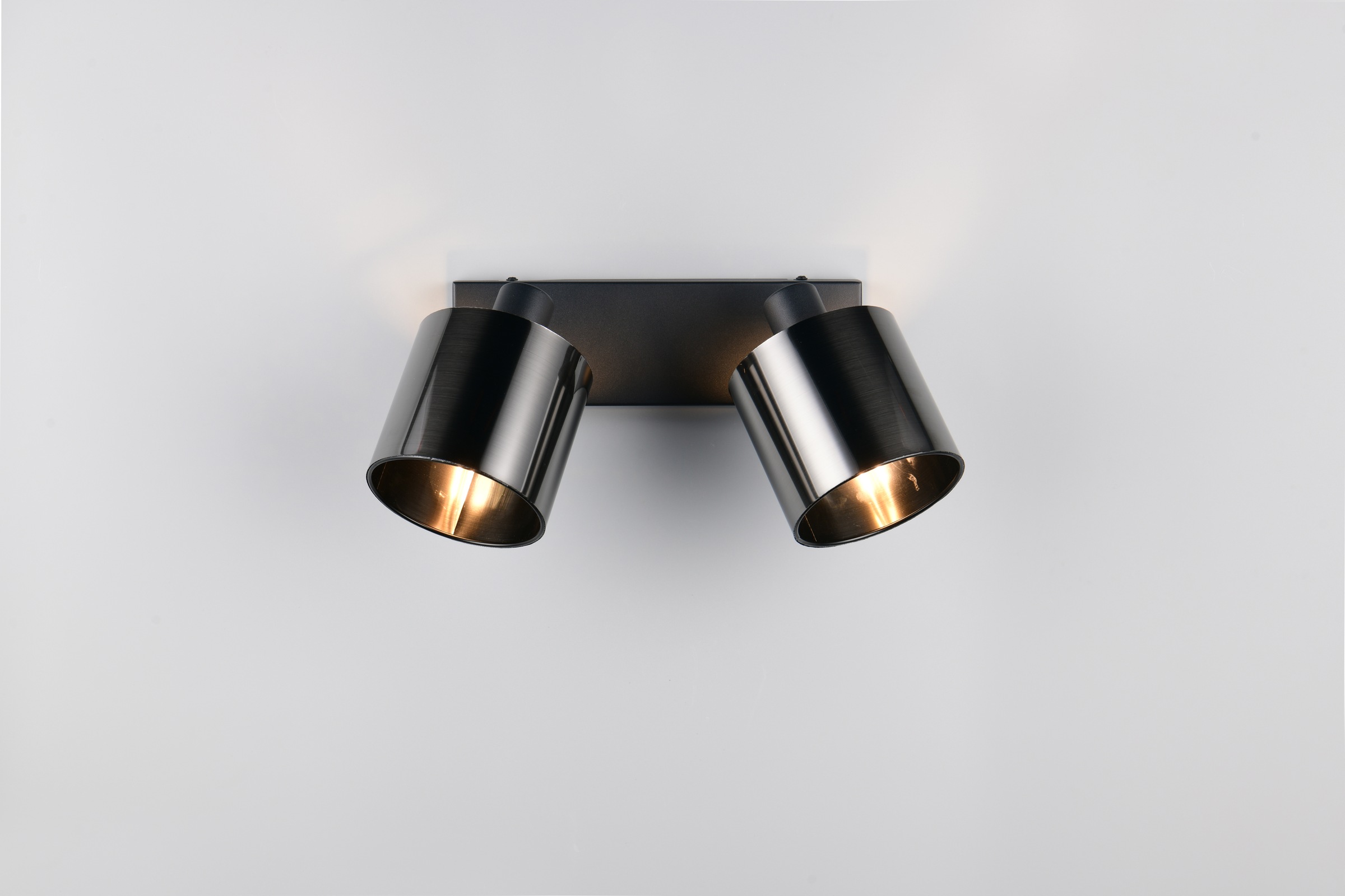 REALITY Leuchten Deckenstrahler »JASON, Deckenspot 2-flammig exkl 2x E14 max 10W, 36x22x12 cm (B/H/T)« E14 1 Stk. warmweiß - kaltweiß 2 verstellbare Strahler, Metall schwarz, Lampenschirm rauchgrau