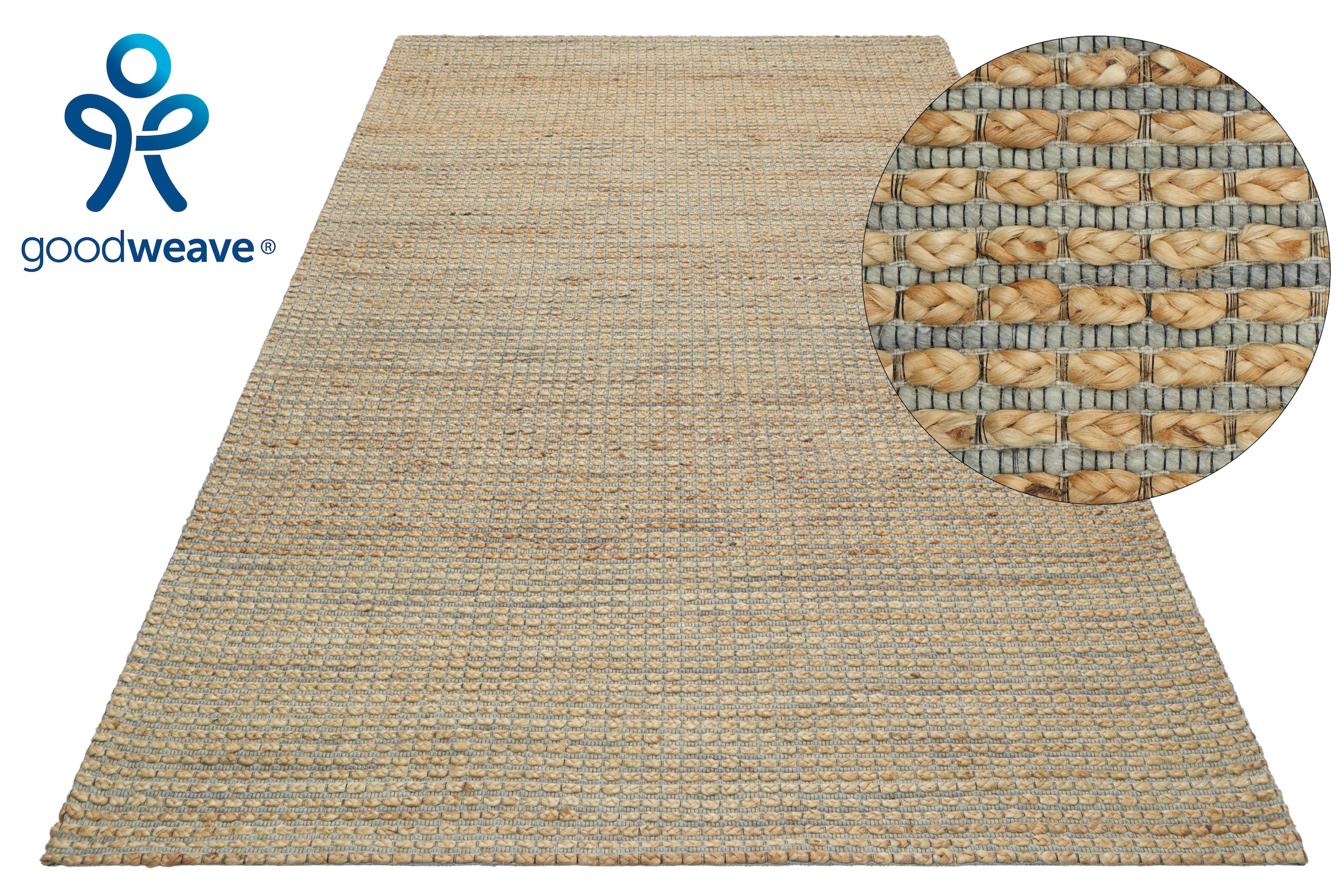 OTTO home Teppich »Jerron, Jute-Mix, Flechtoptik« rechteckig 15 mm Höhe Scandi-Stil, Strukturgewebe, Wohnzimmer, Schlafzimmer, Esszimmer