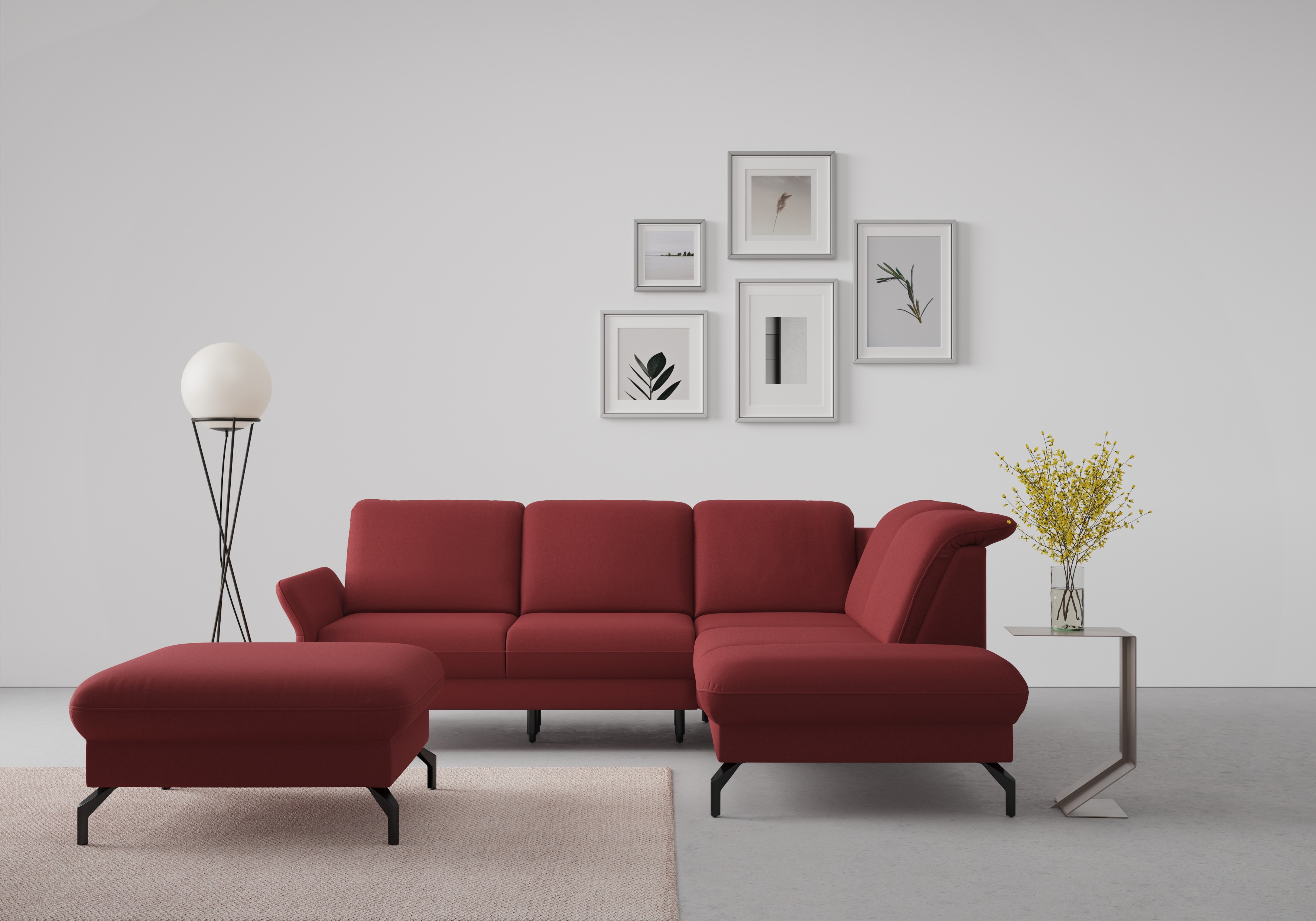 sit&more Ecksofa "Fashion L-Form" wahlweise mit Kopfteilverstellung und Vorziehsitz, motorisch