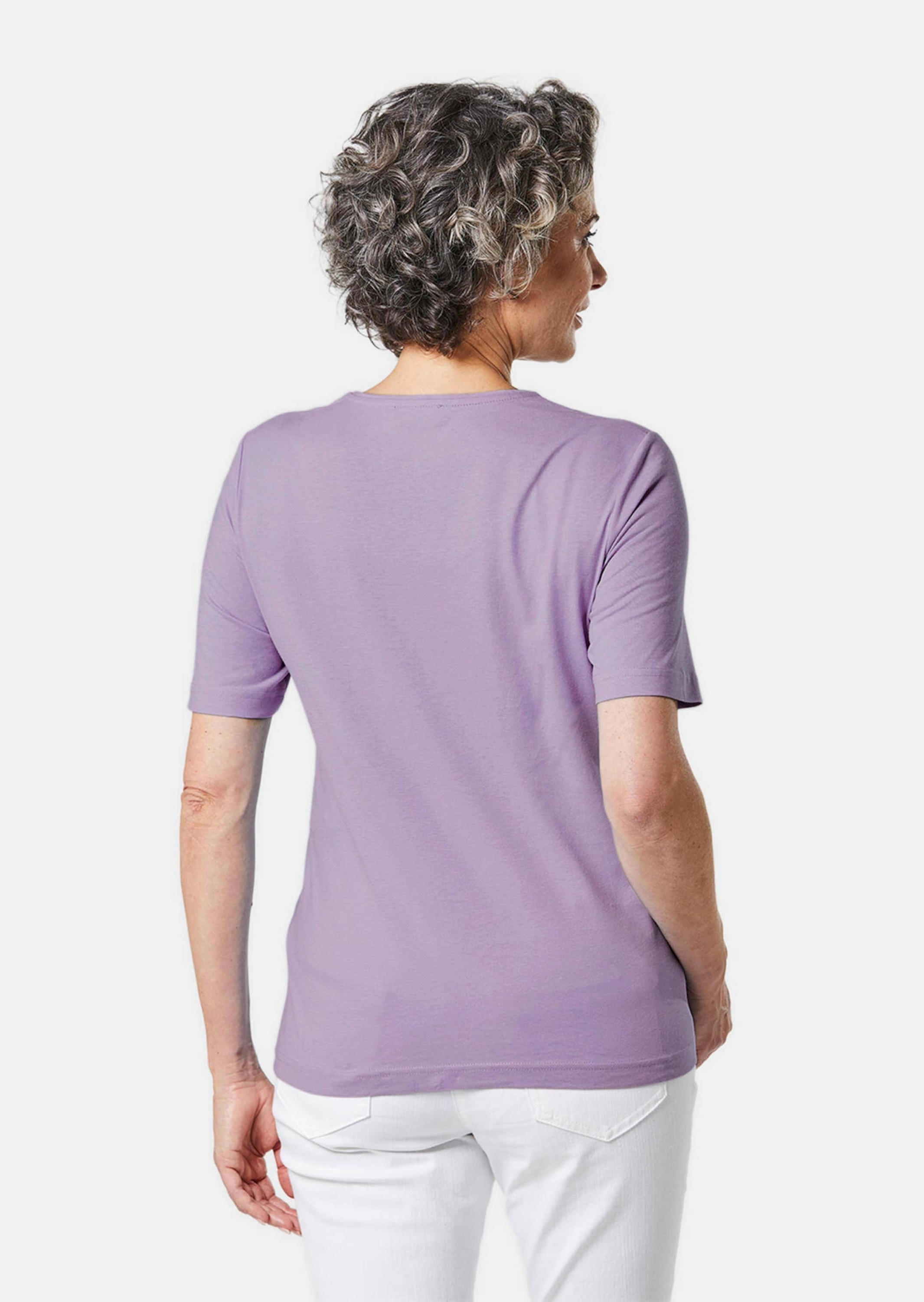 GOLDNER Langarm-Poloshirt »Kurzgröße Basic T-Shirt aus reiner Baumwolle«