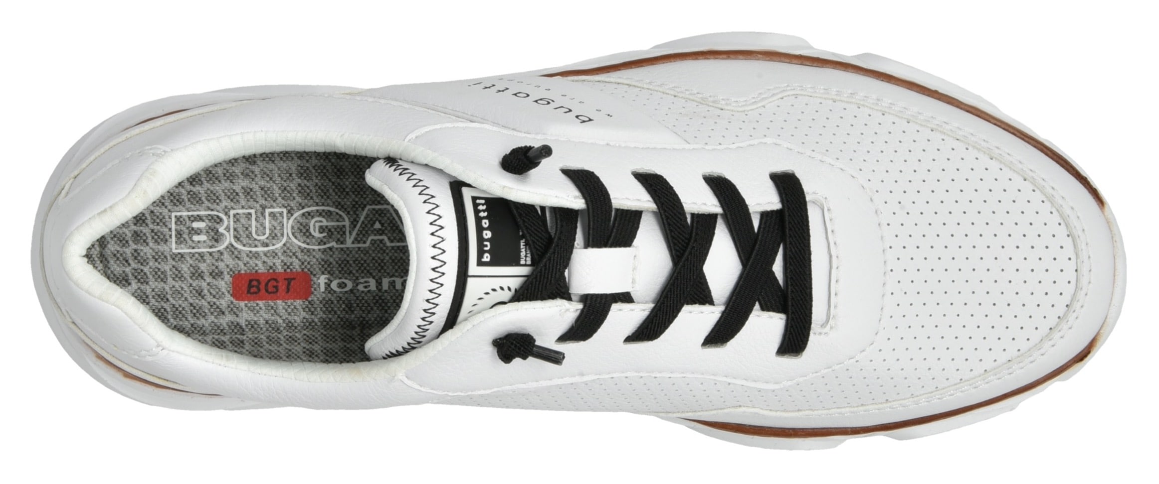 bugatti Slip-On Sneaker, Freizeitschuh, Halbschuh, Slipper mit Kontrast-Rahmenbesatz