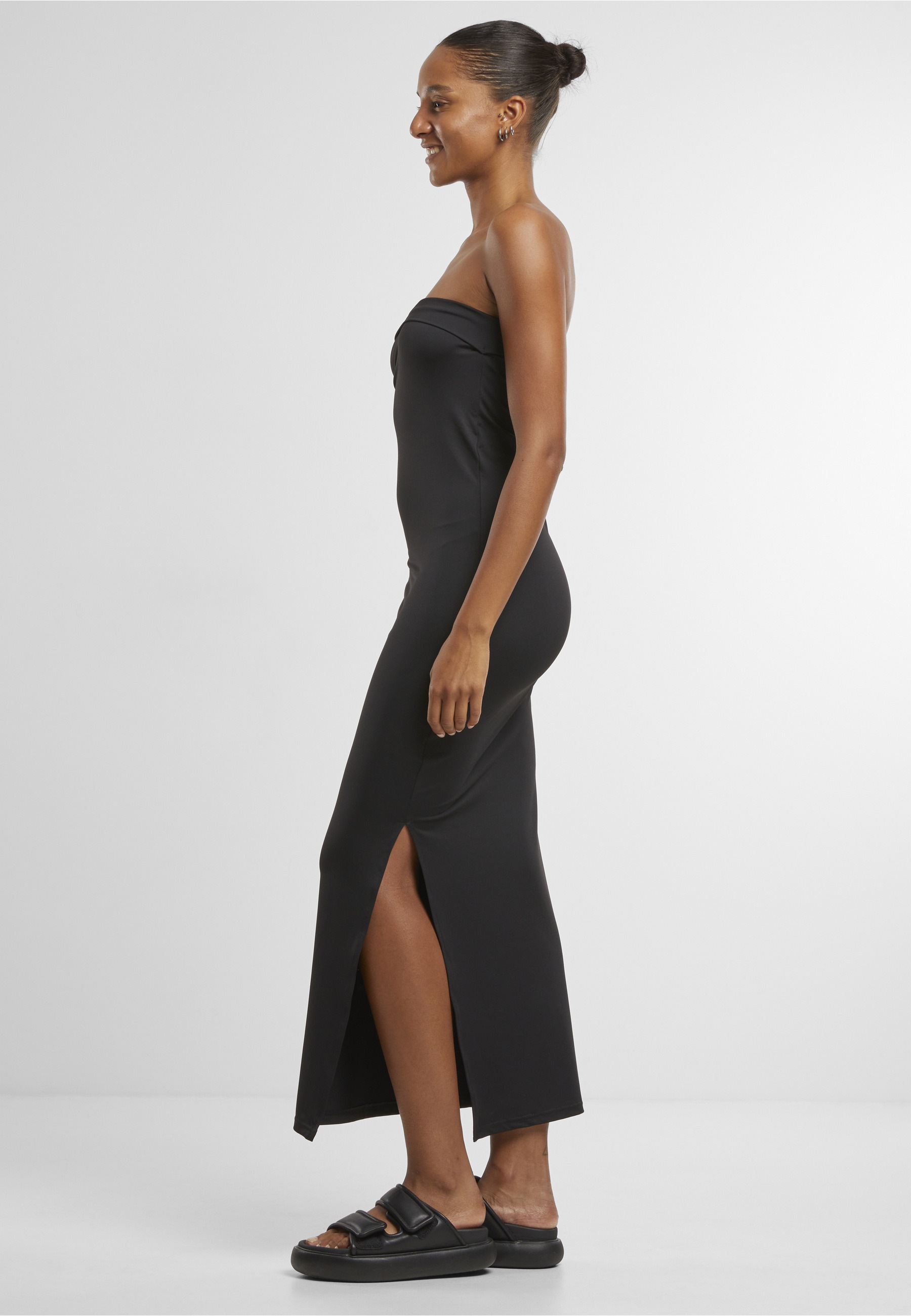 URBAN CLASSICS Shirtkleid »Urban Classics Ladies Bandeau Midi Dress« 1 Stk. tlg.