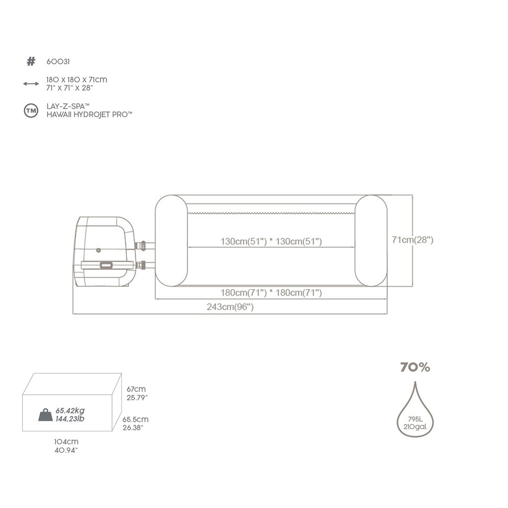 Bestway Whirlpool »LAY-Z-SPA® Hawaii HydroJet Pro™«