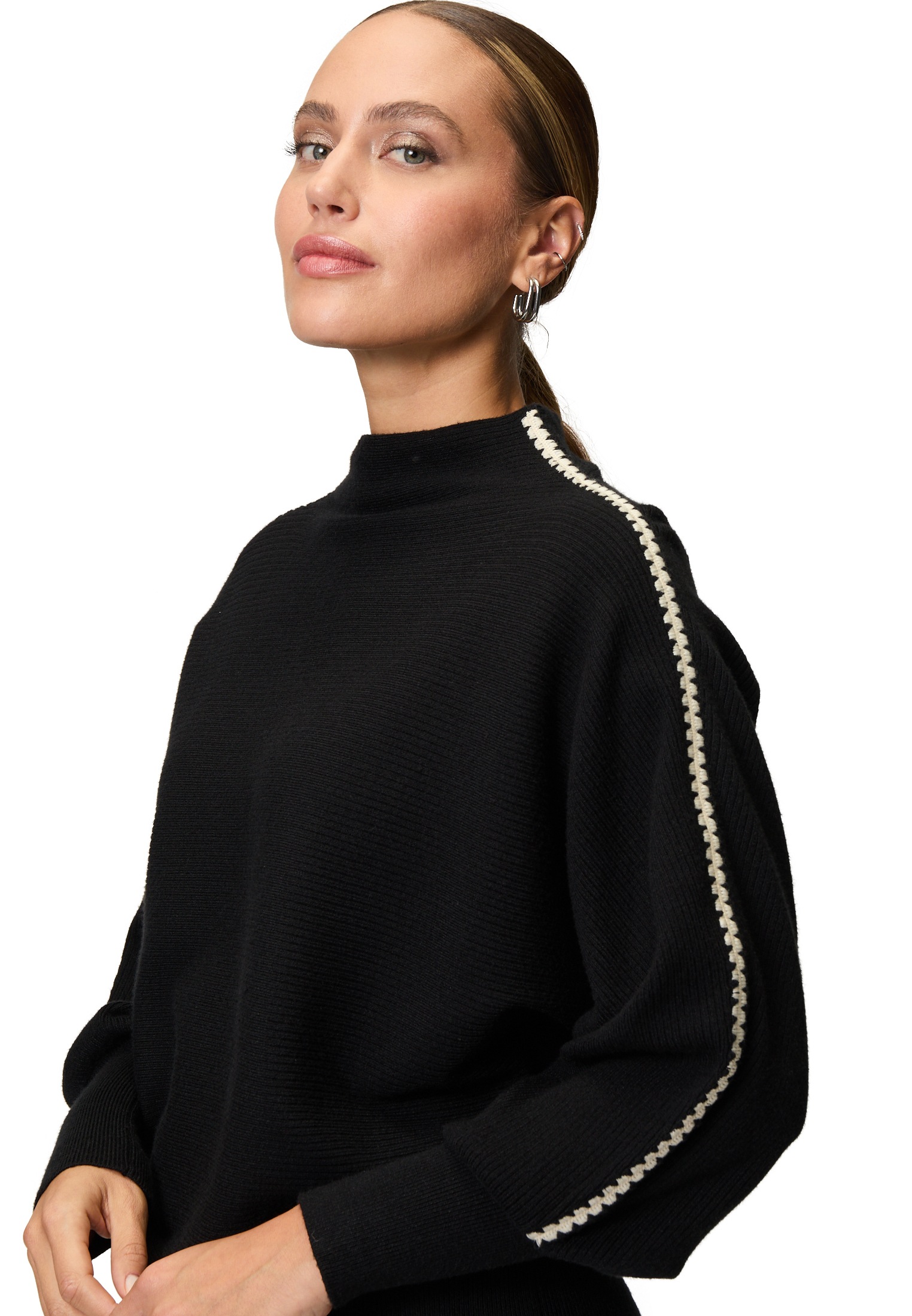 Zero Strickpullover »zero Pullover mit Kontraststreifen«, (1 tlg.), weiteres Detail