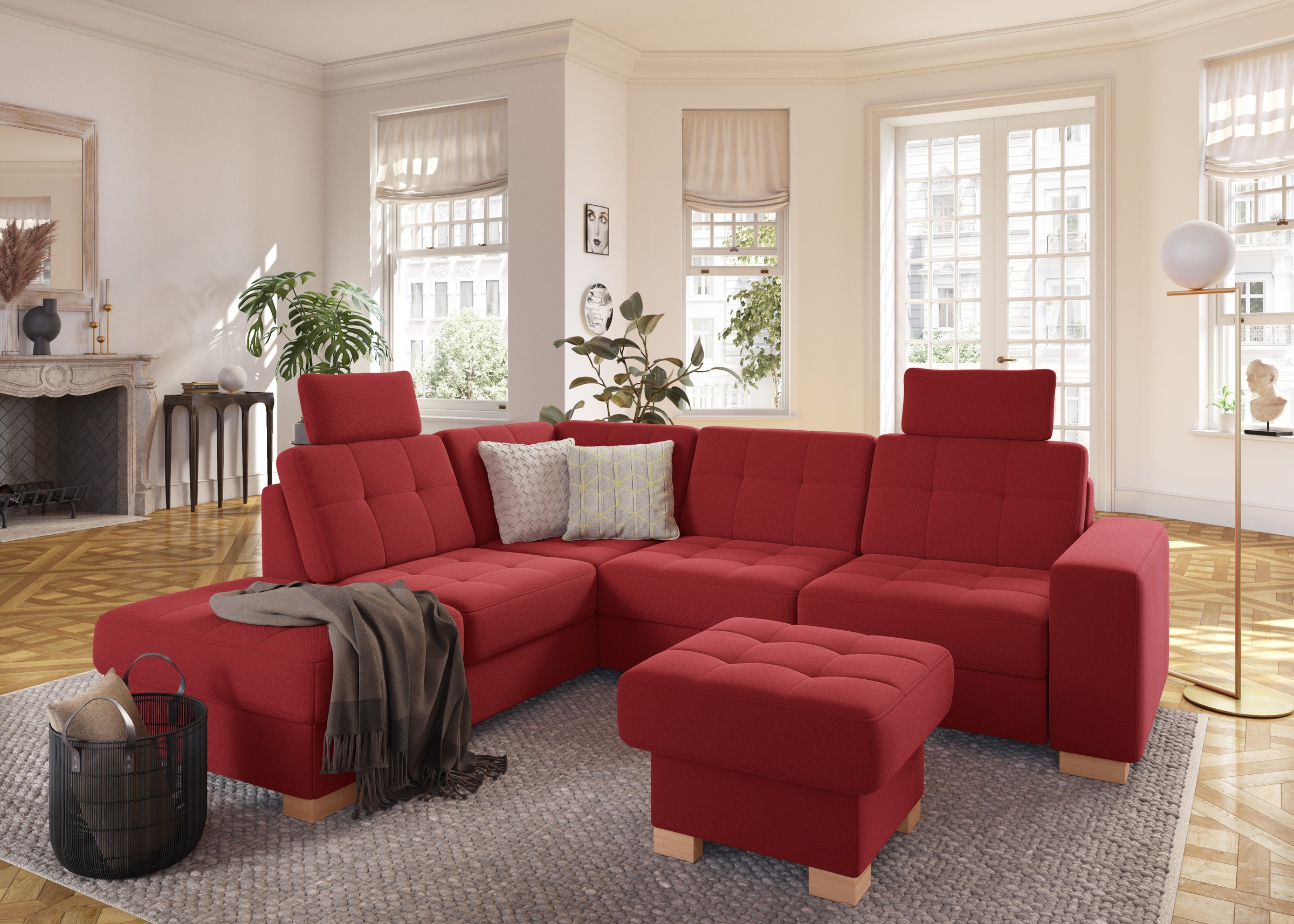 sit&more Ecksofa »Quincy L-Form«, wahlweise mit Bettfunktion und Bettkasten