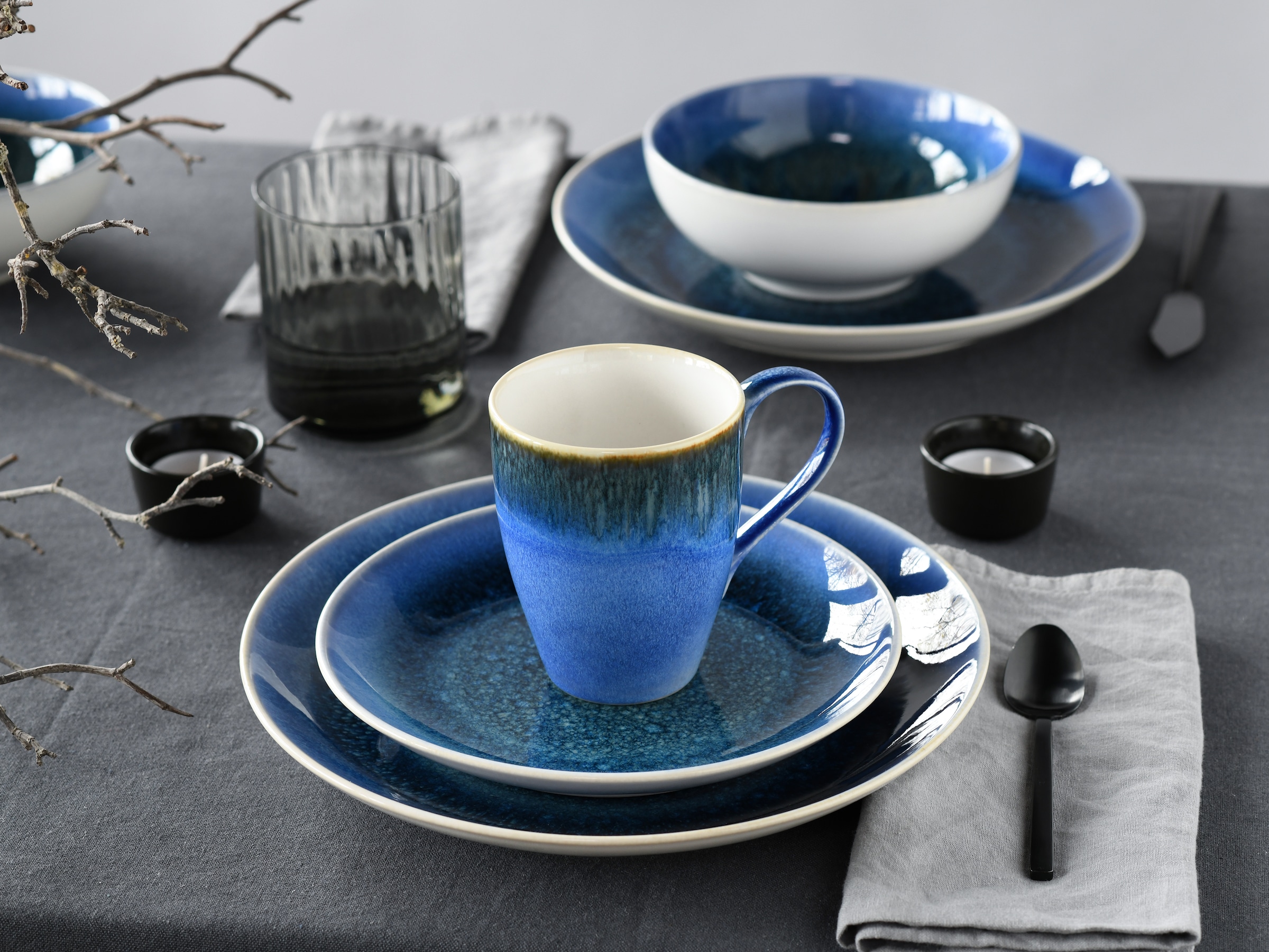 CreaTable Kombiservice »Caldera«, (Set, 8 tlg.), irisierende Glasur