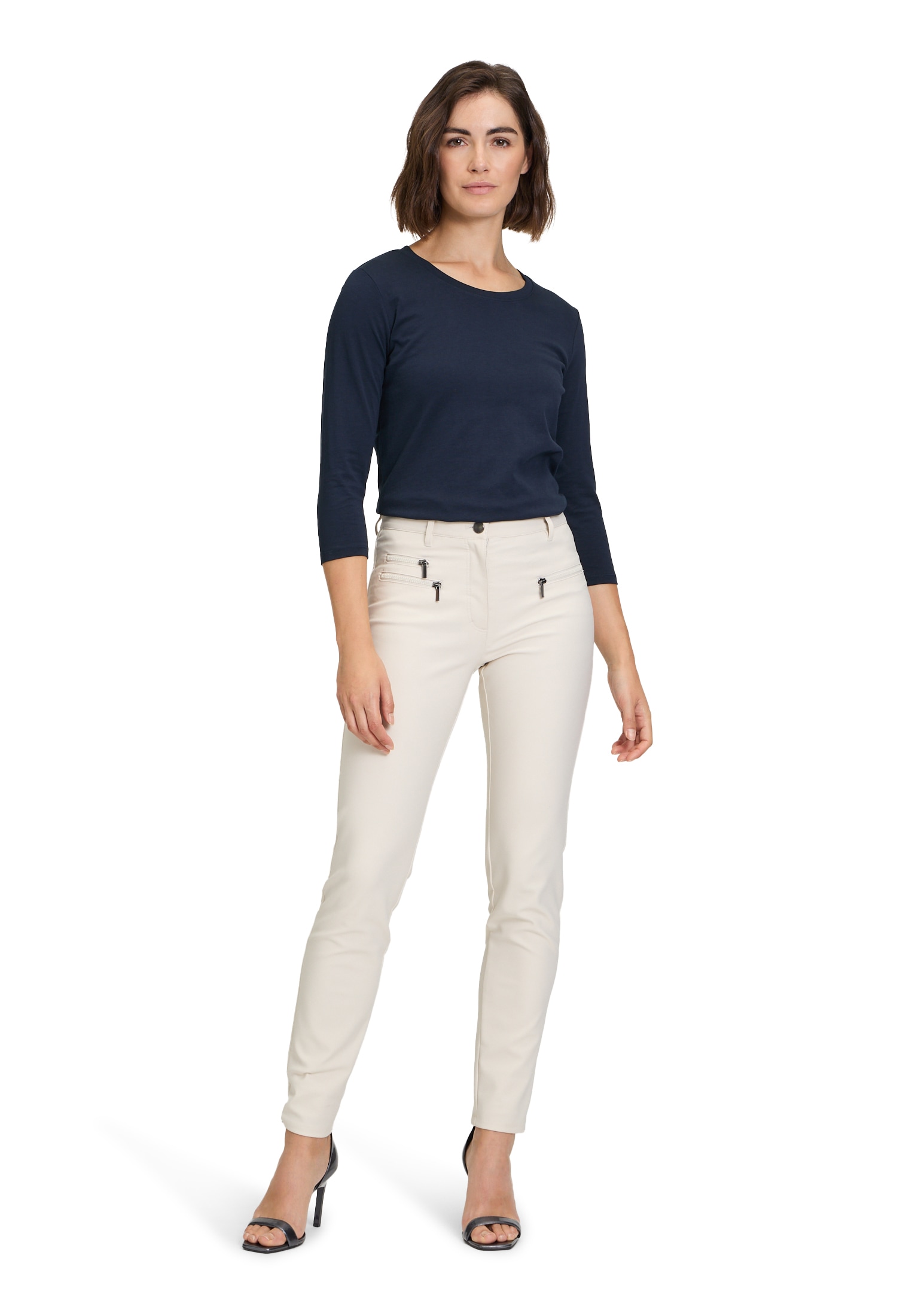 Betty Barclay 3/4-Arm-Shirt »Betty Barclay Basic Shirt mit Rundhalsausschnitt«, (1 tlg.), Rippbündchen