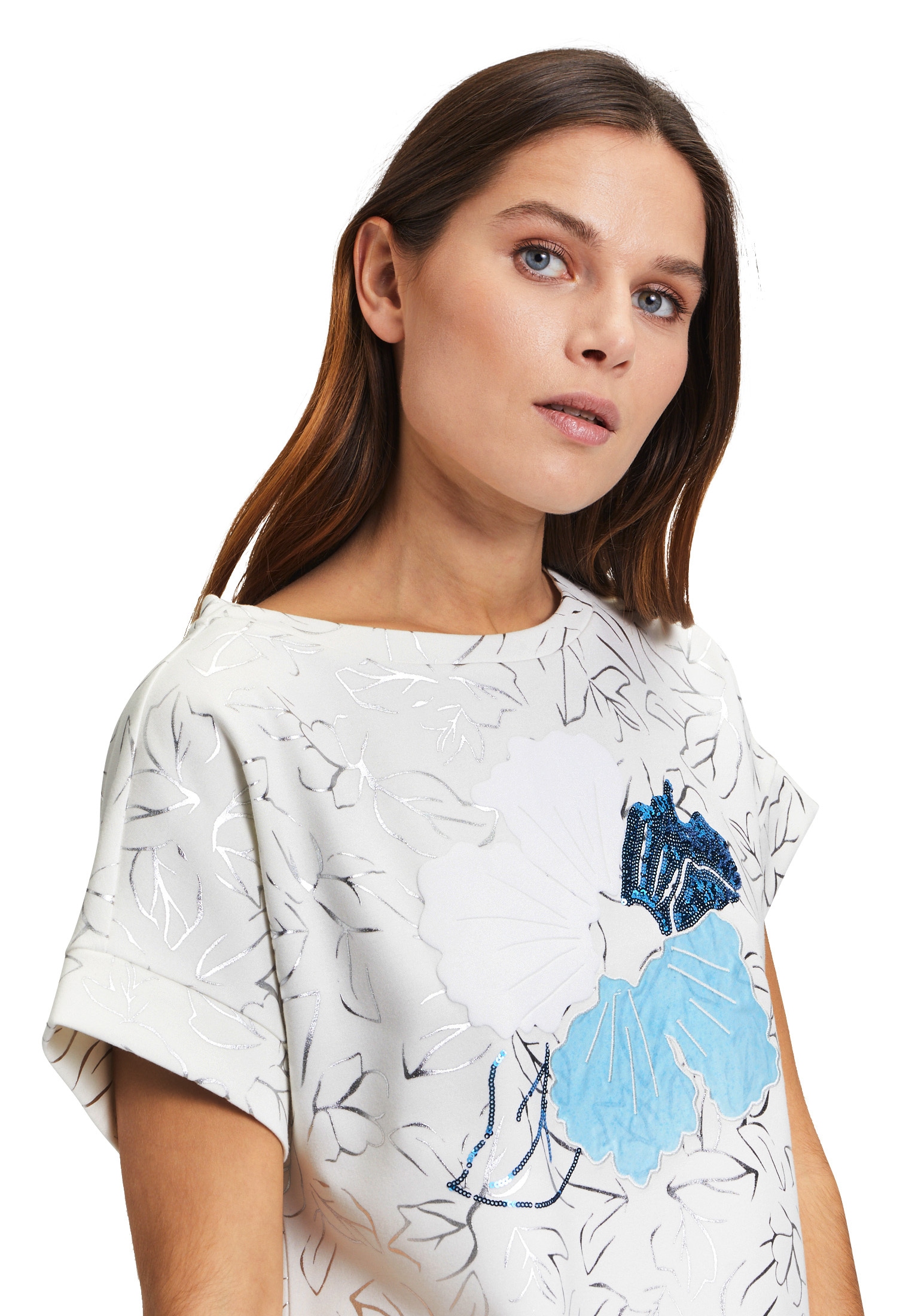 Betty Barclay Kurzarmshirt »Betty Barclay Damen Sweatpullover mit Rundhalsausschnitt«, (1 tlg.), Applikation