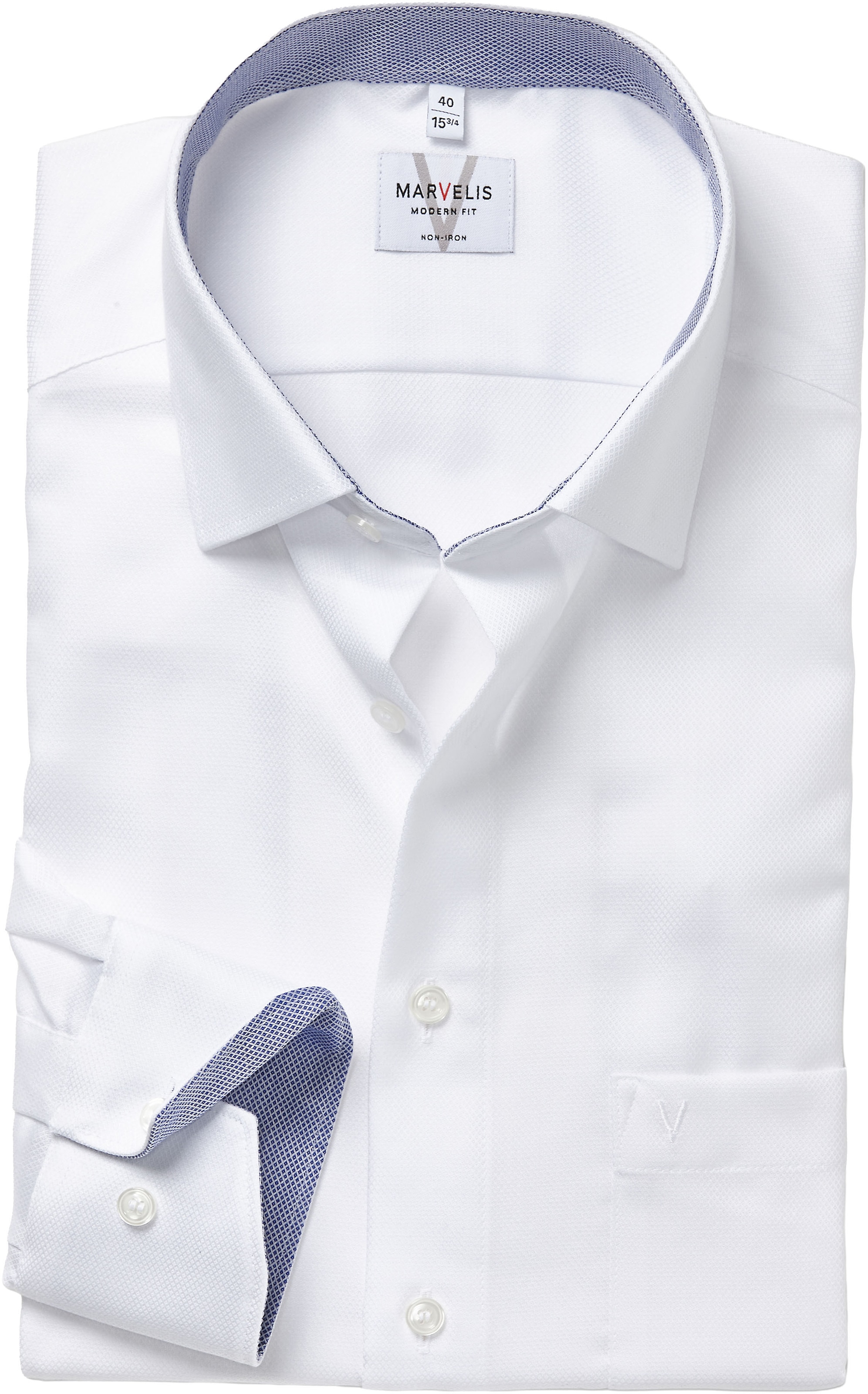 MARVELIS Langarmhemd Businesshemd, modern fit, bügelfrei günstig online kaufen