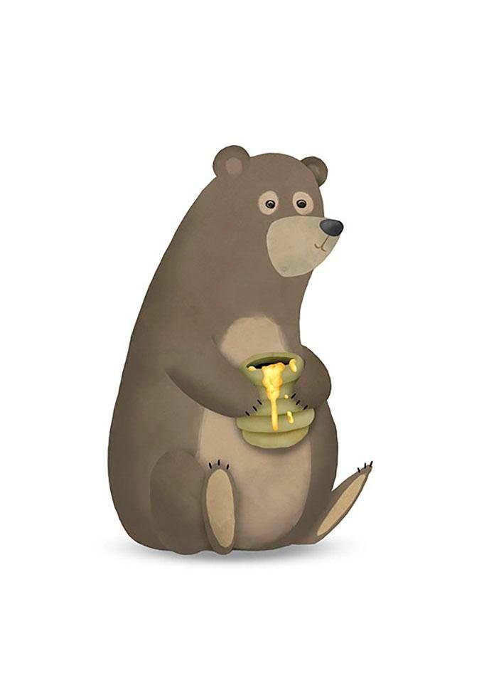 Komar Bild »Cute Animal Bear«, Tiere, (1 St.), Wandbild zur Dekoration - ohne Rahmen