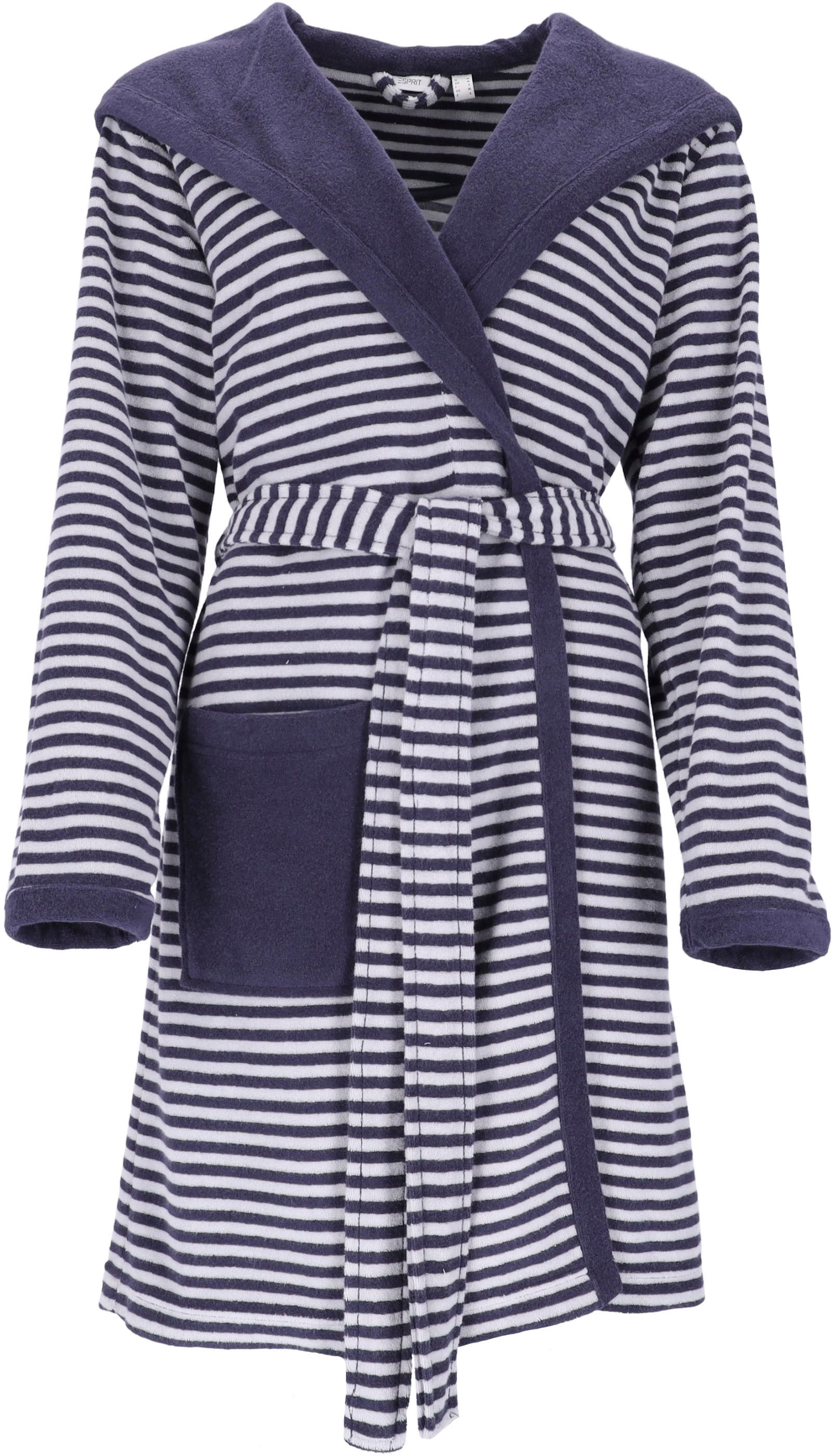 Esprit Damenbademantel "Striped Hoody" 1 tlg., gestreift, mit Kaputze & Log günstig online kaufen