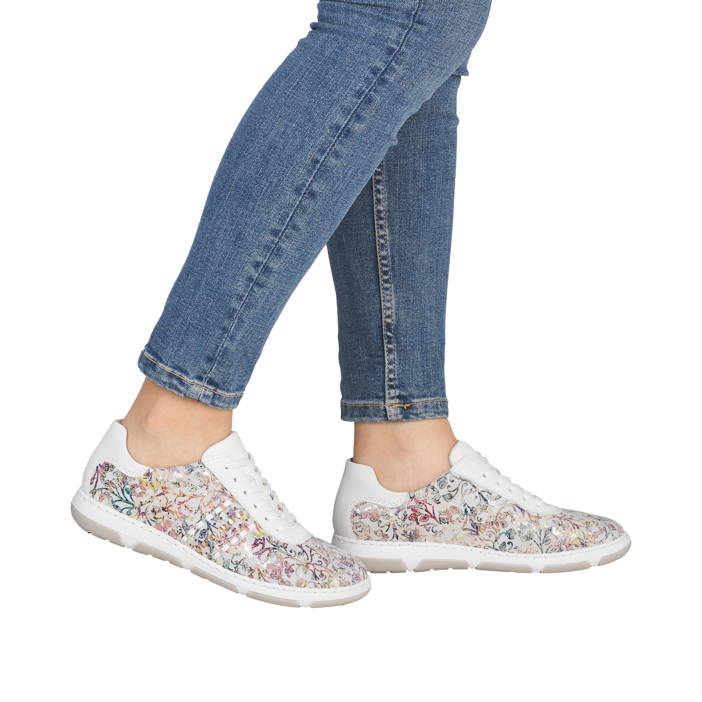 Rieker Sneaker  Schnürschuh, Halbschuh, Freizeitsneaker mit floraler Musterung