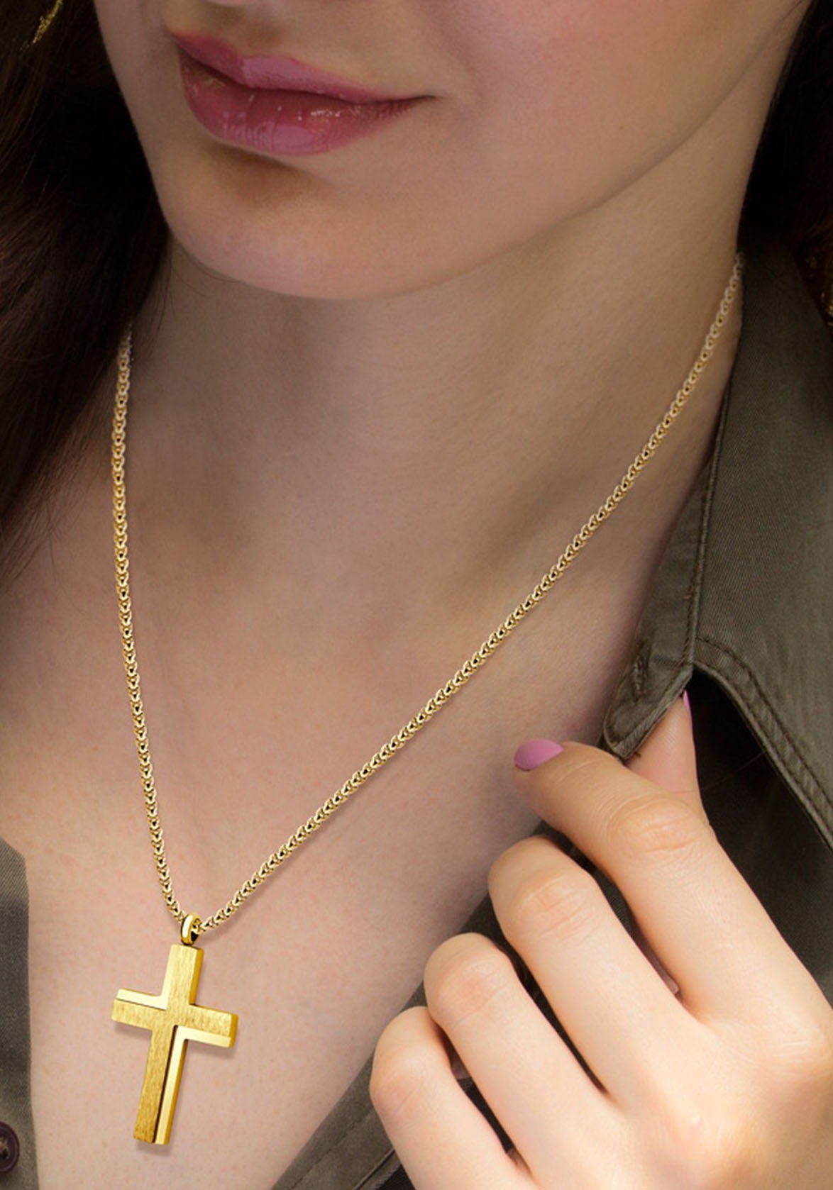 Firetti Collier Croix Or Jaune 45cm 3