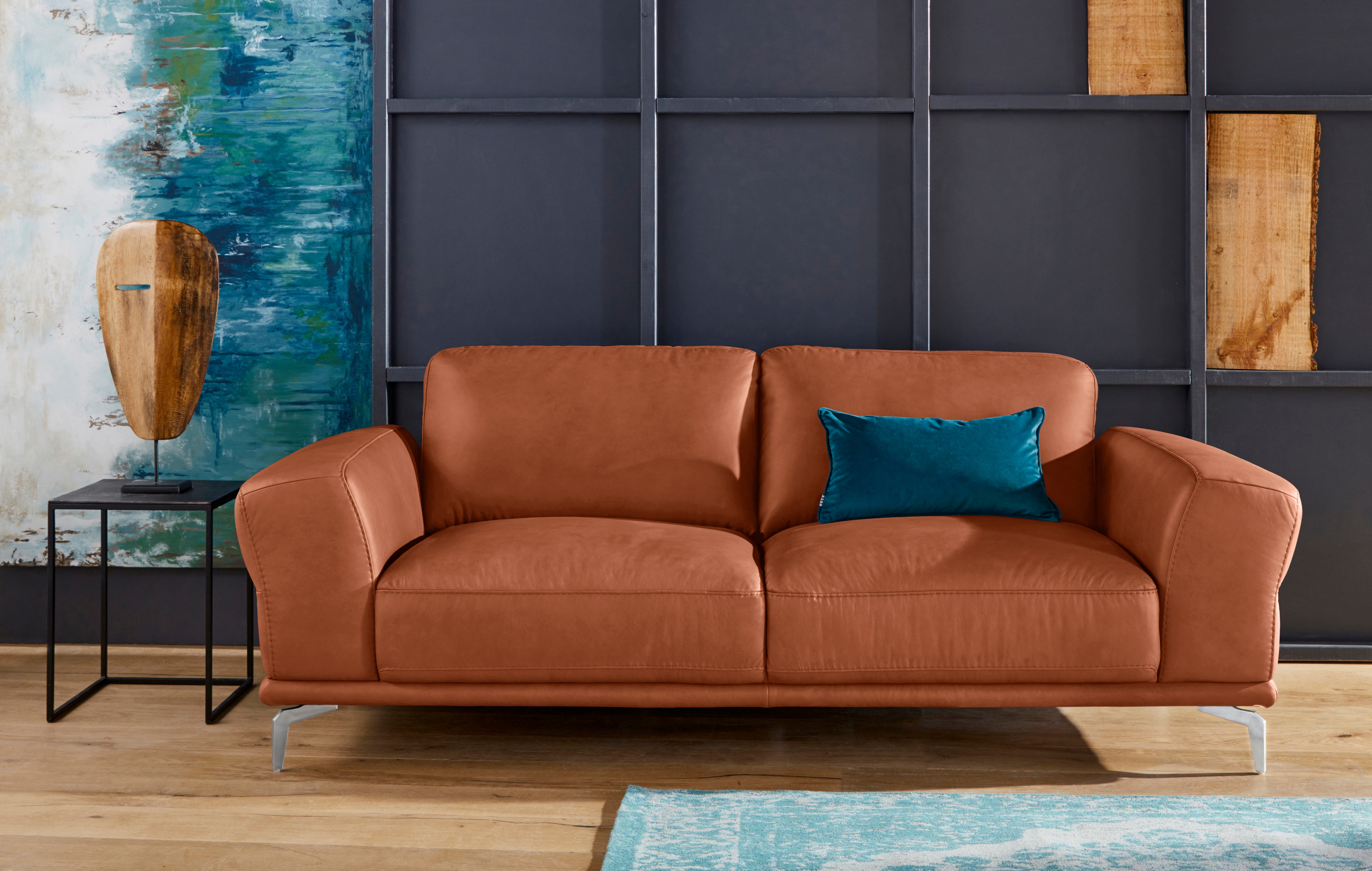 W.SCHILLIG 2,5-Sitzer "montanaa Designsofa mit erstklassigem Sitzkomfort, Ferderkern" mit Metallfüßen in Chrom glänzend, Breite 212 cm