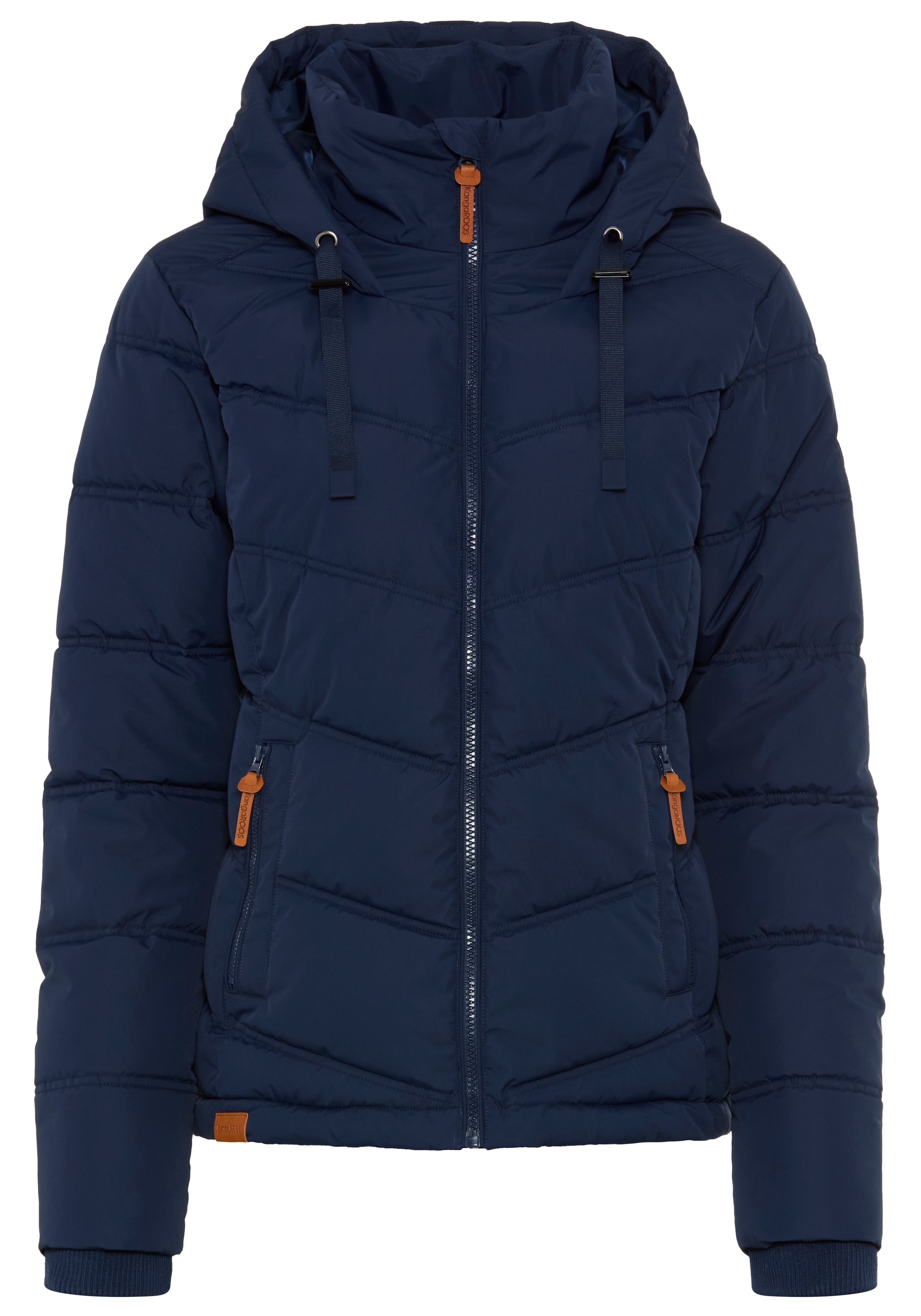 KangaROOS Winterjacke mit Kapuze mit Kapuze und Kordelzug,  Reißverschlusstaschen und Innentasche