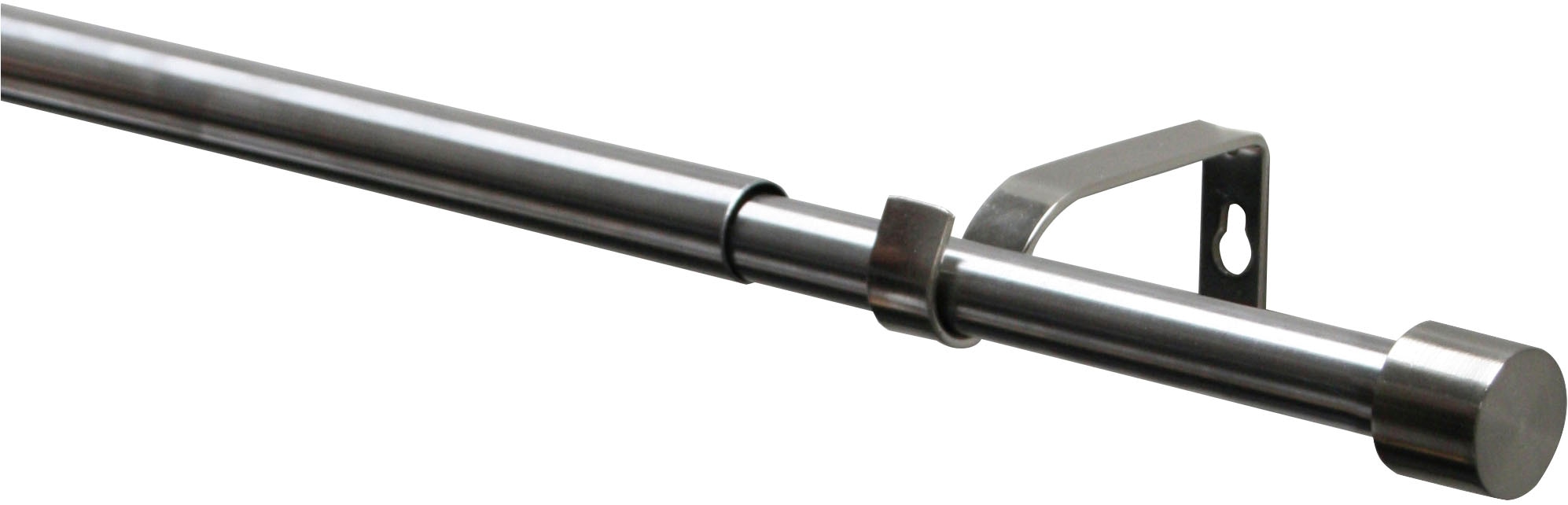GARDINIA Gardinenstange "Gardinenstangen Set Kos" Ø 19 mm 1 läufig-läufig mit Bohren, Schrauben, Wandmontage, Metall, Ø 19/16 mm