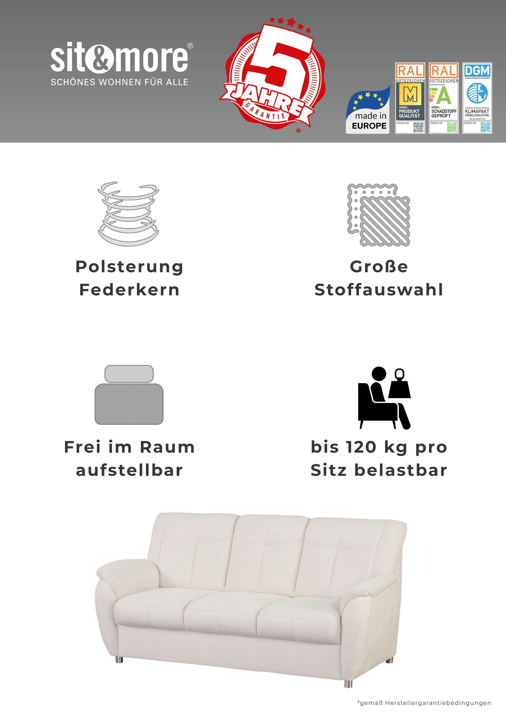 sit&more Sofa-Kopfstütze »Sonoma«