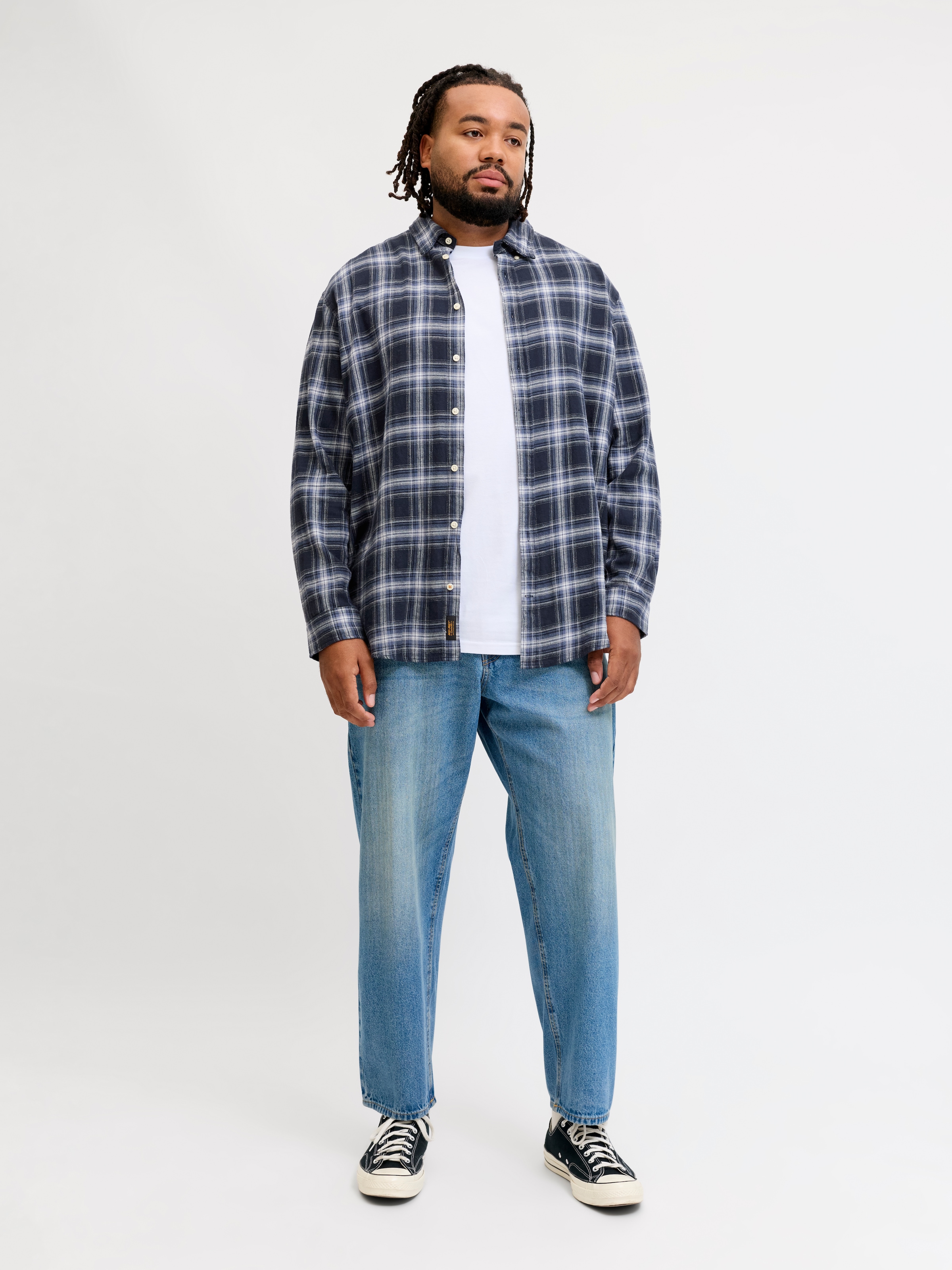 Jack & Jones PlusSize Langarmhemd »JJEFIELD CHECK SHIRT LS SN PLS« Baumwolle, relaxed fit
