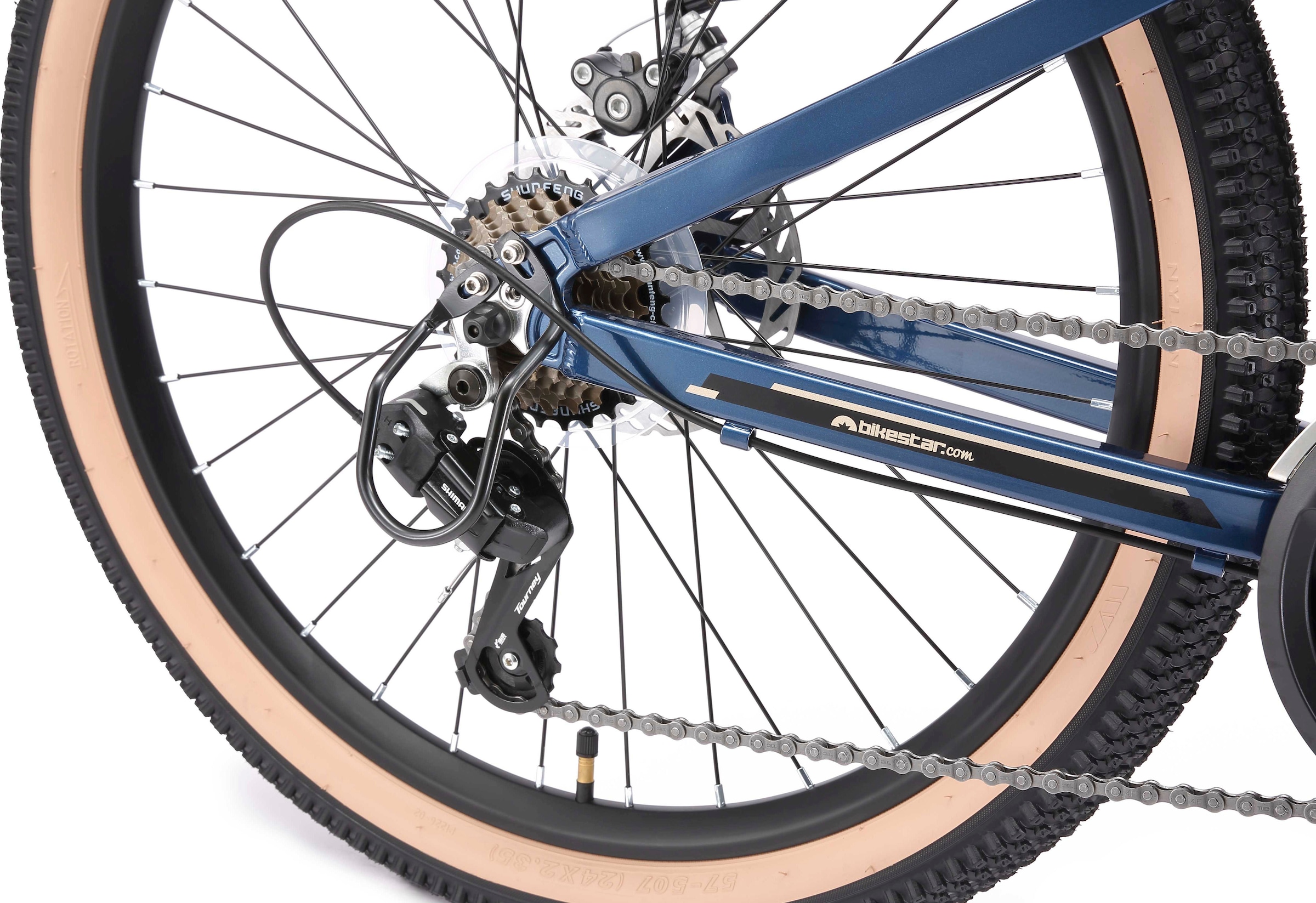 Bikestar Jugendfahrrad, 21 Gang, Shimano, RD-TY21 Schaltwerk, Kettenschaltung