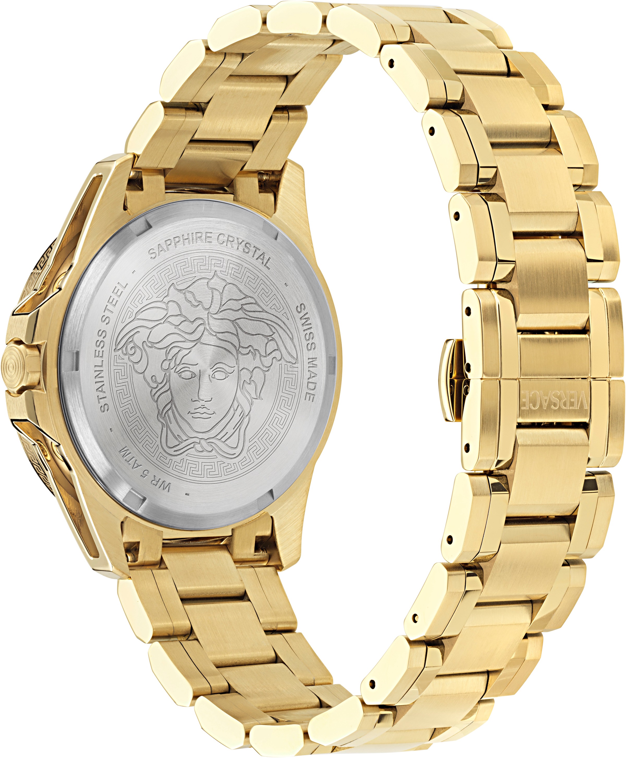 Versace Multifunktionsuhr »V-GALAXY MOONPHASE«, Quarzuhr,Armbanduhr,Herrenuhr,Swiss Made,Edelstahlarmband,Mondphase
