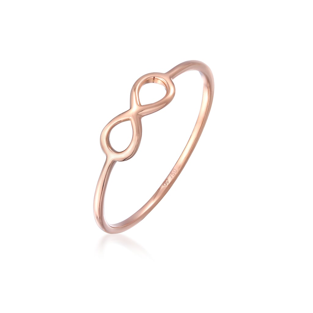 Elli Premium Fingerring »Infinity Unendlichkeit Symbol Zeichen 750 Roségold«